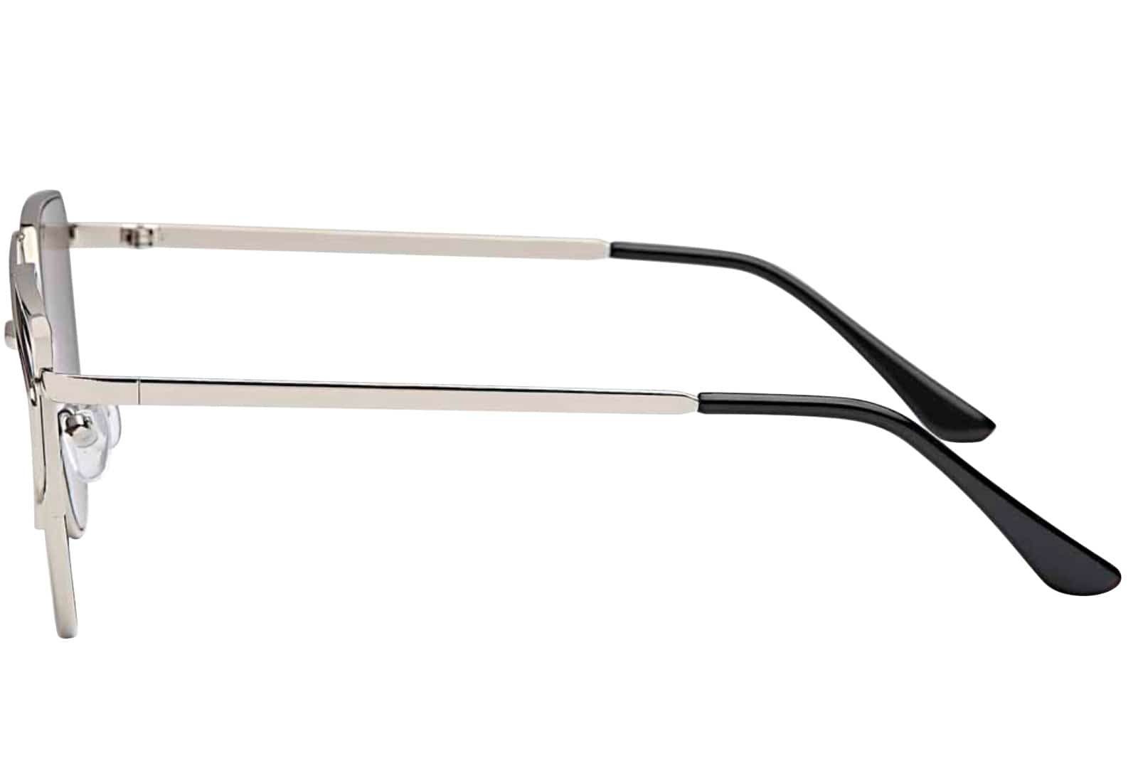BEZLIT Eyewear Pilotenbrille silber-verspiegelt mit (1-St) silber-hellblau rosa-grün, Rundglas und Designer Sonnenbrille schwarzen, Damen