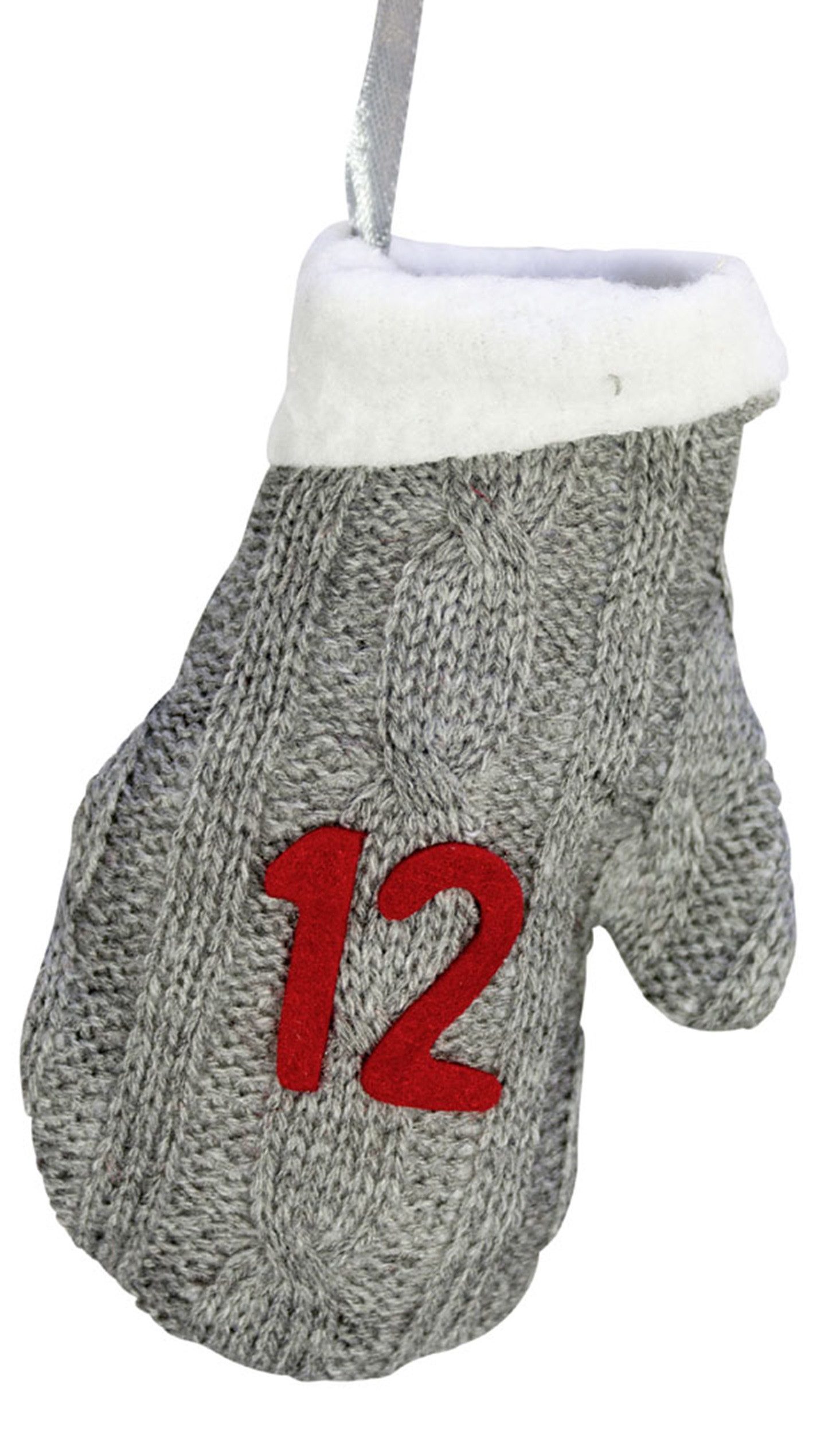 foolonli befüllbarer Adventskalender Handschuh Grau Rot 250cm Adventssäckchen Adventskalender Weihnachten