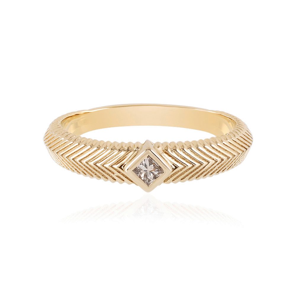 Cavill Diamantring Cavill Ring Sterlingsilber, 0,09 ct Schokoladen-Diamant, gelbvergoldet (1-tlg)