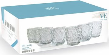 Villa d'Este Gläser-Set Diversity, Glas, Wassergläser-Set, 6-teilig, Inhalt 325 ml