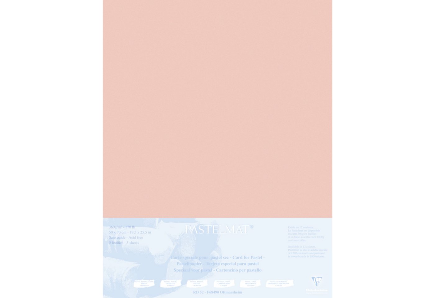 Thumbnail - CLAIREFONTAINE Zeichenpapier Papier für Pastellmalerei, 5 Bogen 50x70cm Siena 496012C, Kunst Clairefontaine