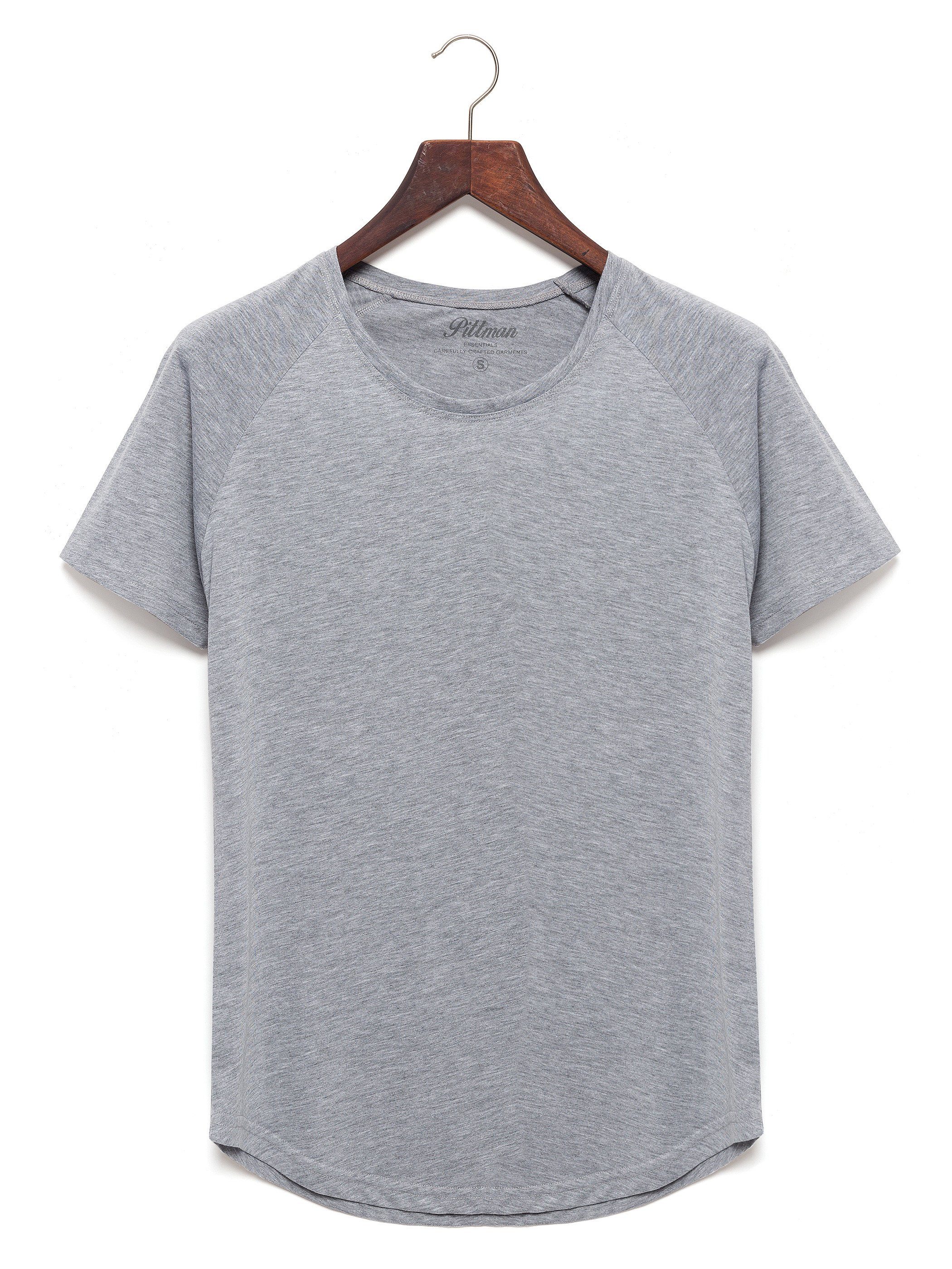 Pittman T-Shirt Pittman - gray dapple Crew Basic Tee Oversize Quin (1-tlg) (163907) Neck