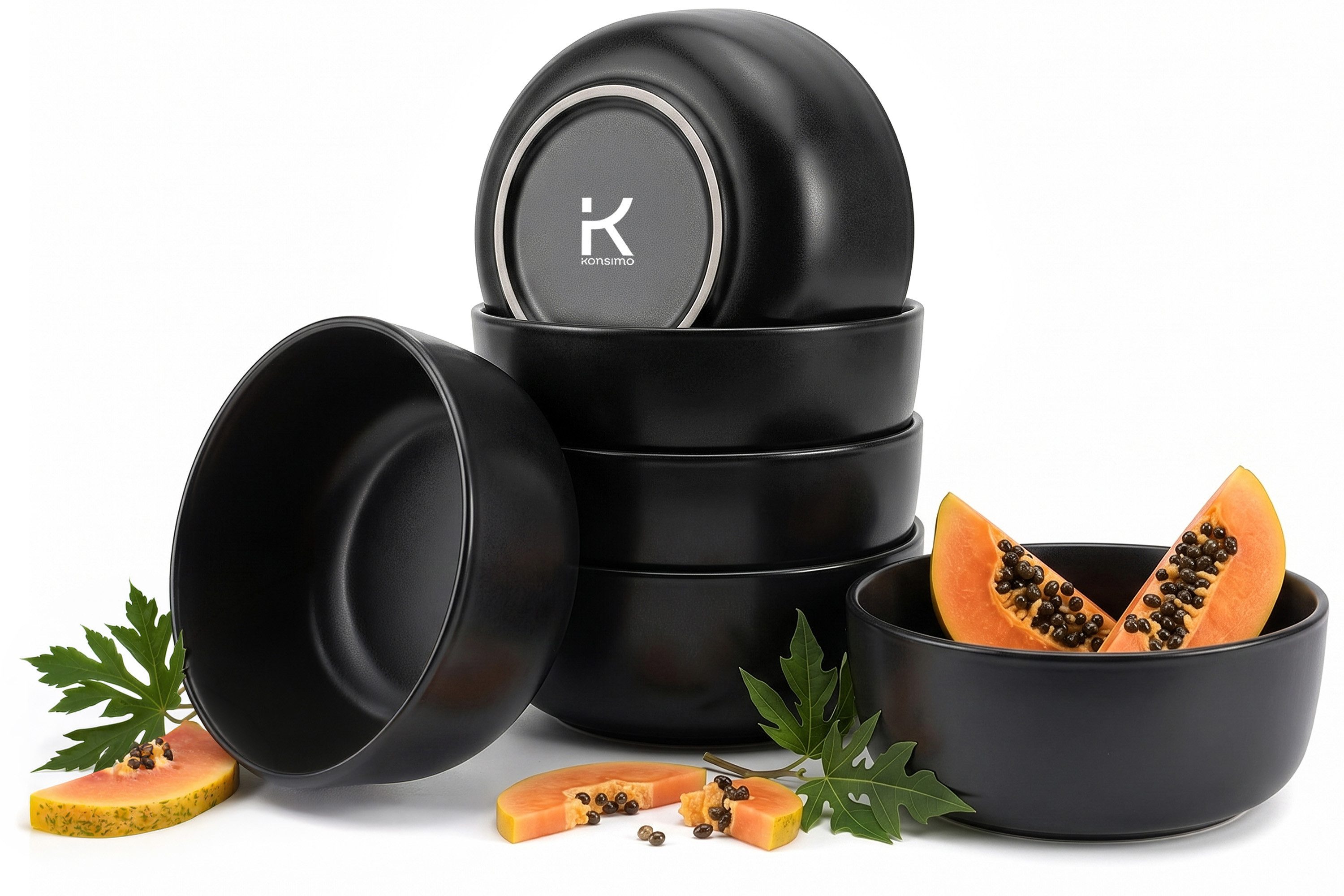 KONSIMO® Müslischale VICTO Schüssel-Set hergestellt in der EU, Steingut, (6-Personen Set, 6-tlg), spülmaschinengeeignet, mikrowellengeeignet, 6x Schale