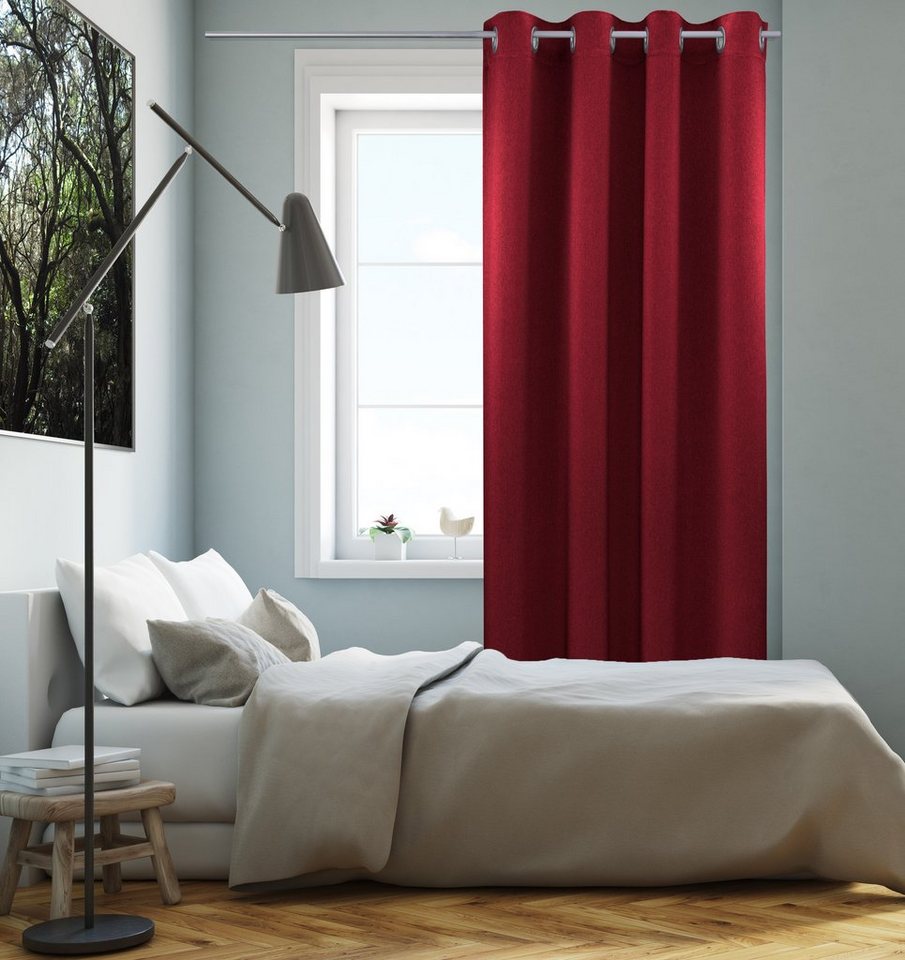 Vorhang Ben1, VHG, Ösen (1 St), verdunkelnd, Stoff mit energiesparenden  Eigenschaften
