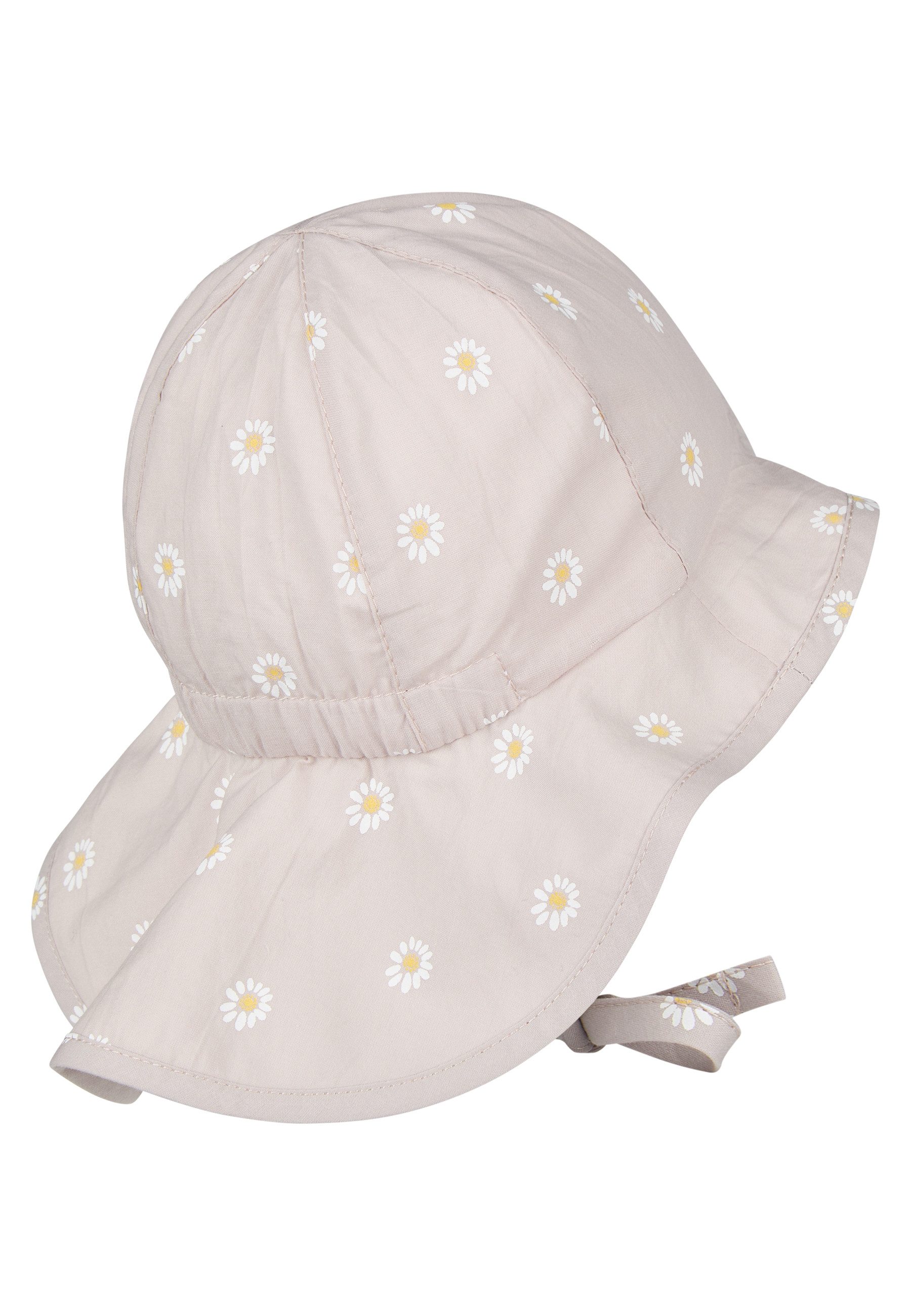 Sterntaler® Sonnenhut Sonnenhut Gänseblümchen (1-St) Sonnenhut mit Gänseblümchen, Gummi, Bindeband & Nackenschutz