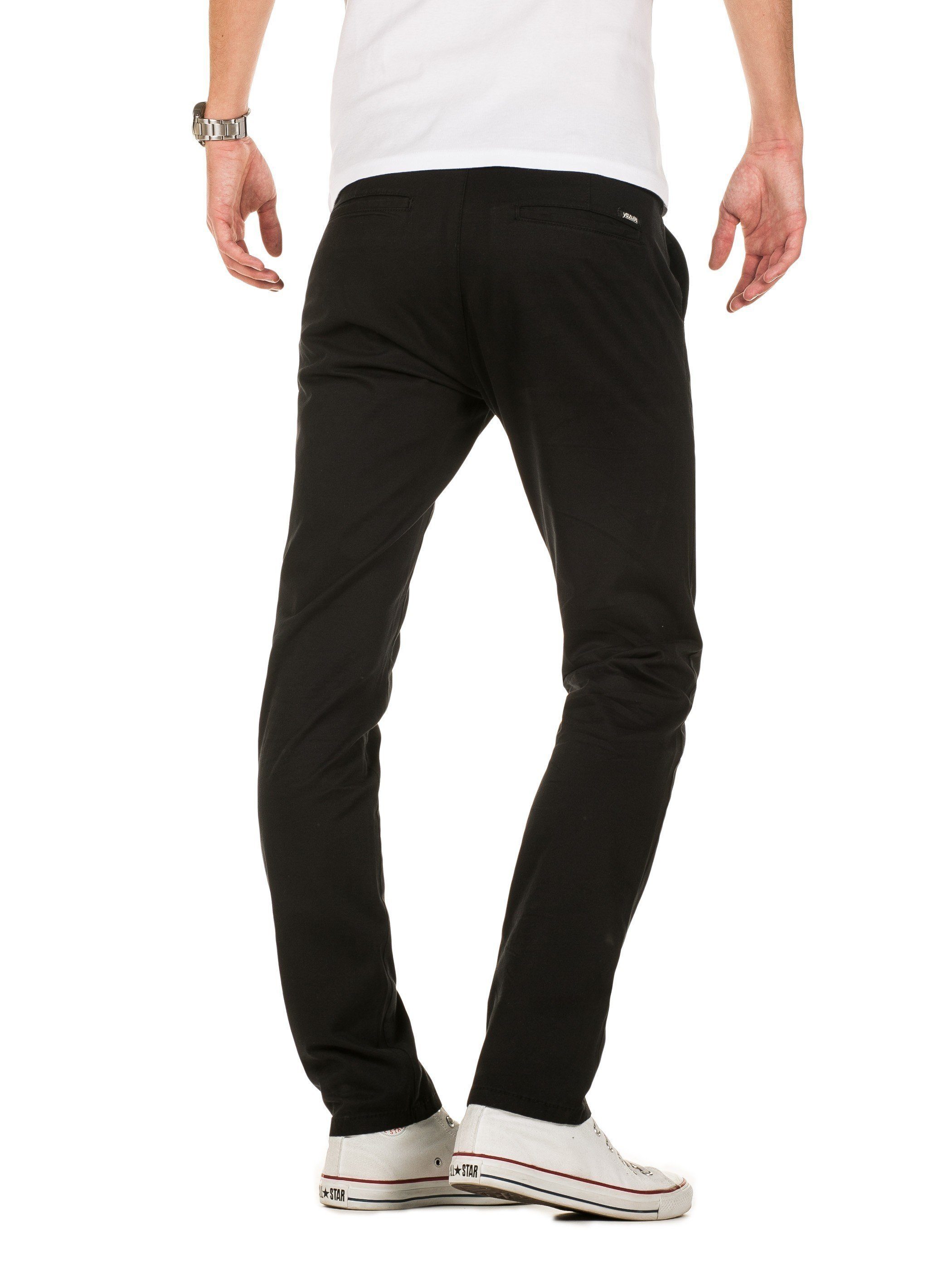 Schwarz ( hohem Chinohose Tragekomfort M192 mit 194008) Pants black Yazubi Chino