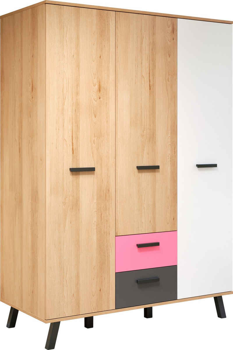 trendteam Kleiderschrank Mats Front teilweise wechselbar - Rosa oder Blau