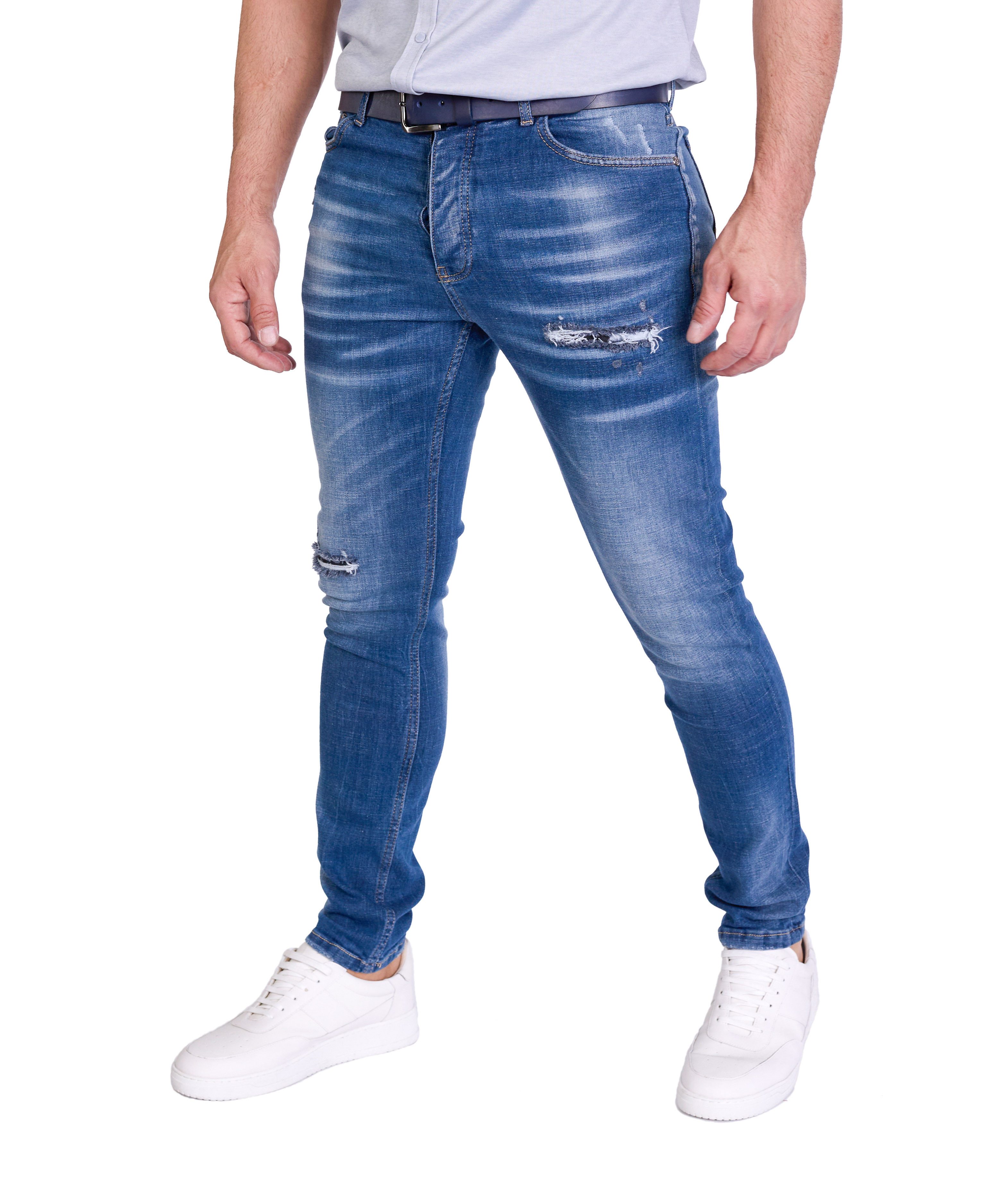 Denim Distriqt Slim-fit-Jeans Herren SLIM Fit Destroyed Jeans günstig online kaufen