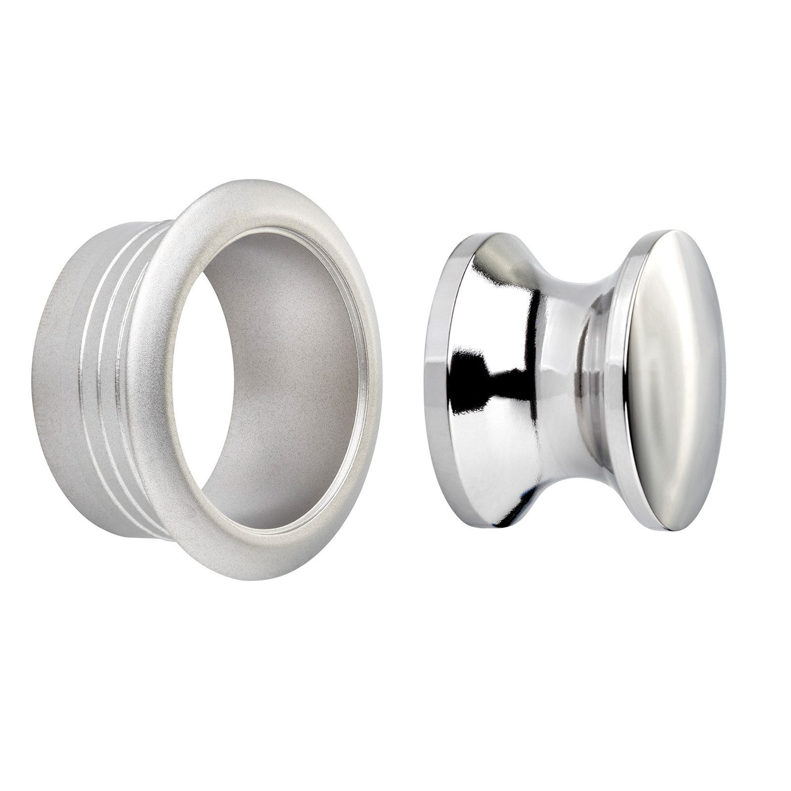 SO-TECH® Möbelbeschlag Aufschraubschloss Möbelschloss Caravan-Schloss Türschloss, Knopfset rund 19 mm Edelstahloptik