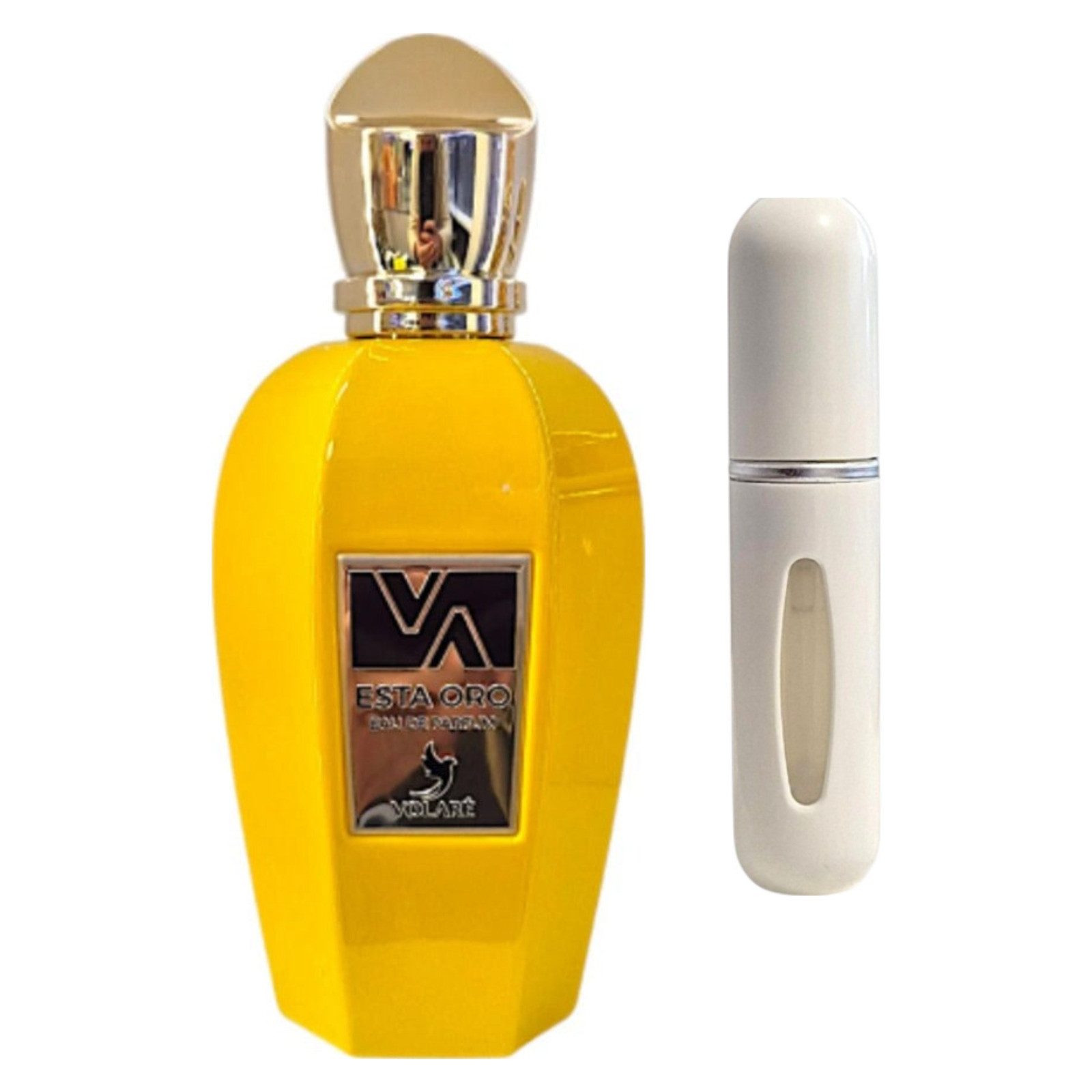 Volaré Perfumes Duft-Set Esta Oro EDP – Orientalisch Frisch + Parfümzerstäuber (leer)