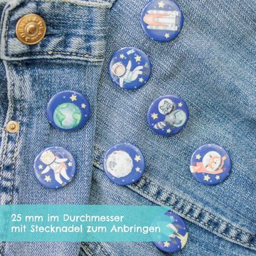 PAPIERDRACHEN Federmäppchen 8 Mini Buttons - Astronaut