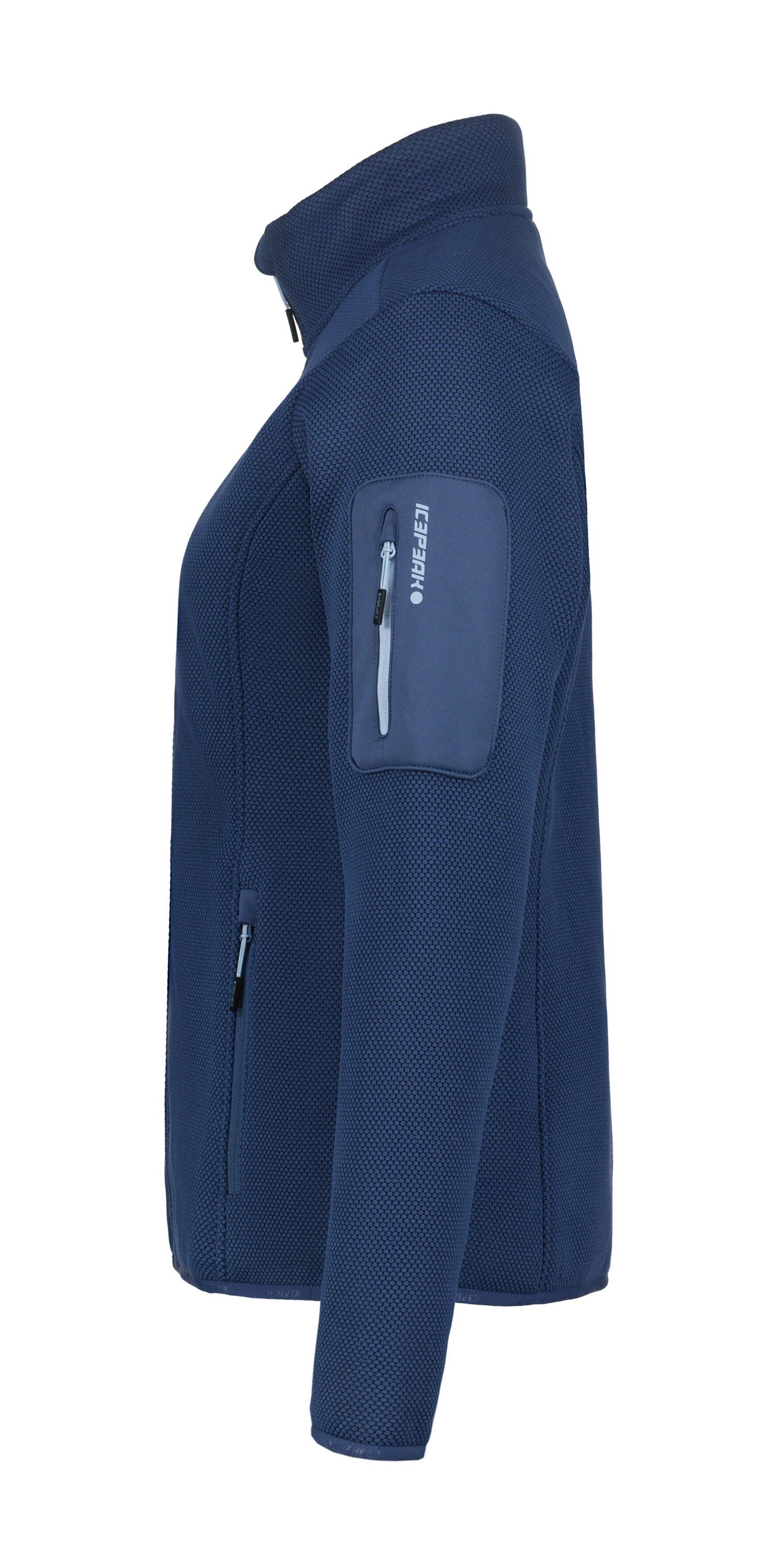 Icepeak Fleecejacke BOWERSVILLE mit Reißverschlusstaschen und Ärmeltasche, schnell trocknend