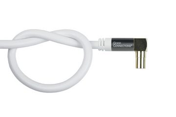 GOOD CONNECTIONS TV Antennenkabel SmartFLEX, IEC/Koax Stecker 90° an Buchse, vergoldet, 120dB, 75 Ohm, weiß, 10m TV-Kabel