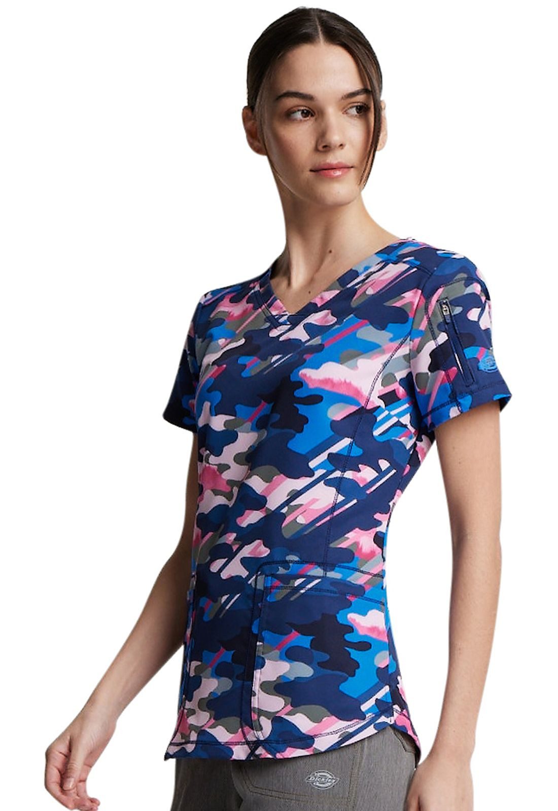 Dickies Funktionsbluse Bunt bedruckter Damen Kasack "Camo Line" Kasack mit Motiv