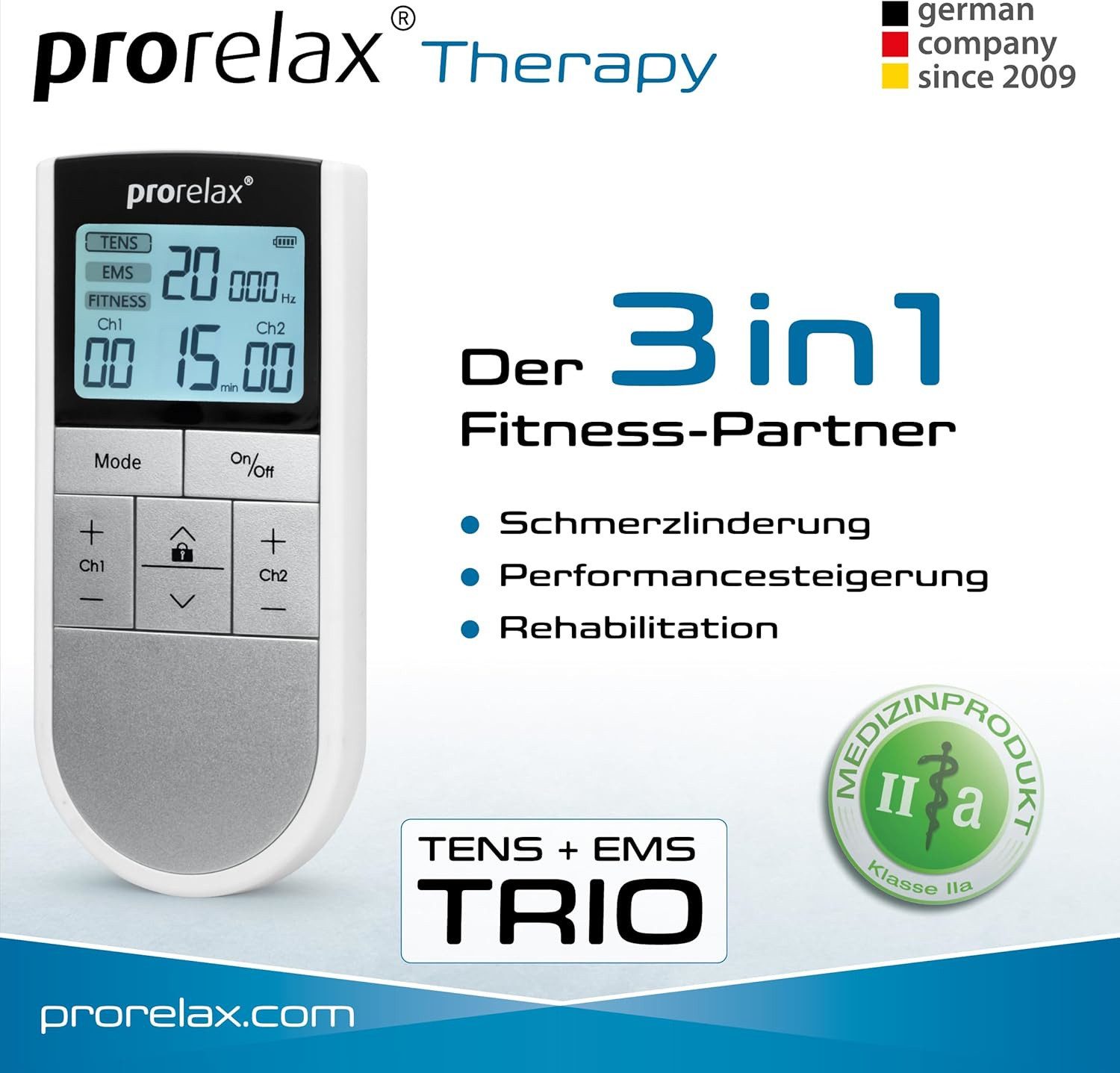 KORONA TENS-EMS-Gerät PRORELAX Elektrostimulationsgerät TENS/EMS Trio Reizstromgerät