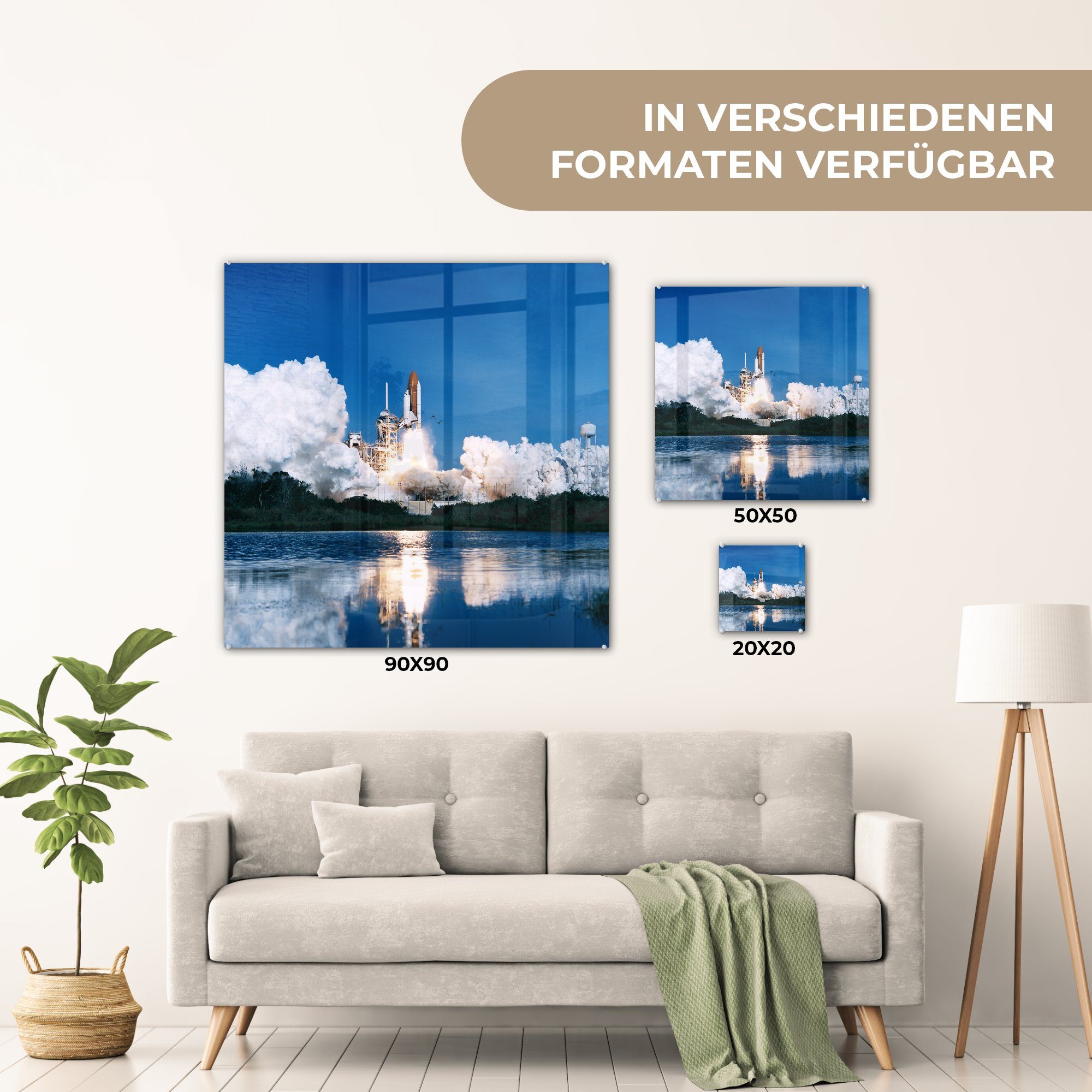 am auf Foto Start Glasbilder Wasser, Glas Space Acrylglasbild des Shuttle Wandbild - Wanddekoration MuchoWow auf - Bilder Glas St), (1 -