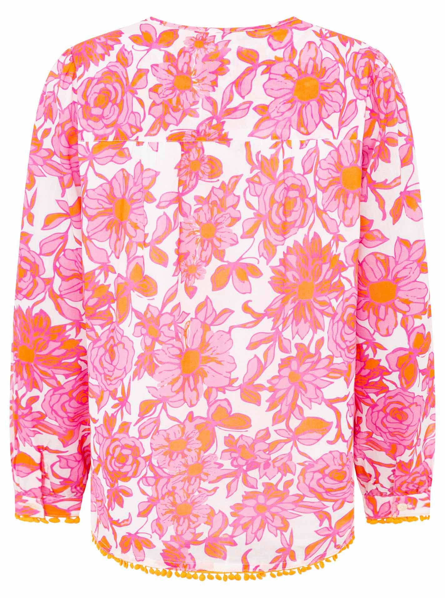 Zwillingsherz Shirtbluse "Schmetterling" mit Blumenmuster, Tasseln günstig online kaufen