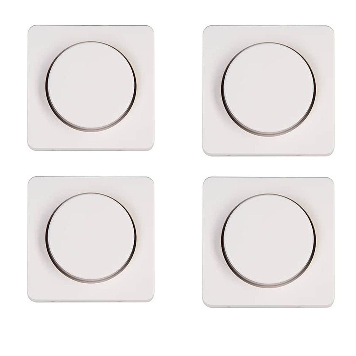 Kopp Schalter Kopp 328829187 Abdeckung Druck Wechsel Dimmer Weiß 4 Stück, Milano Dimmerabdeckung Drehdimmer 4ERPACK