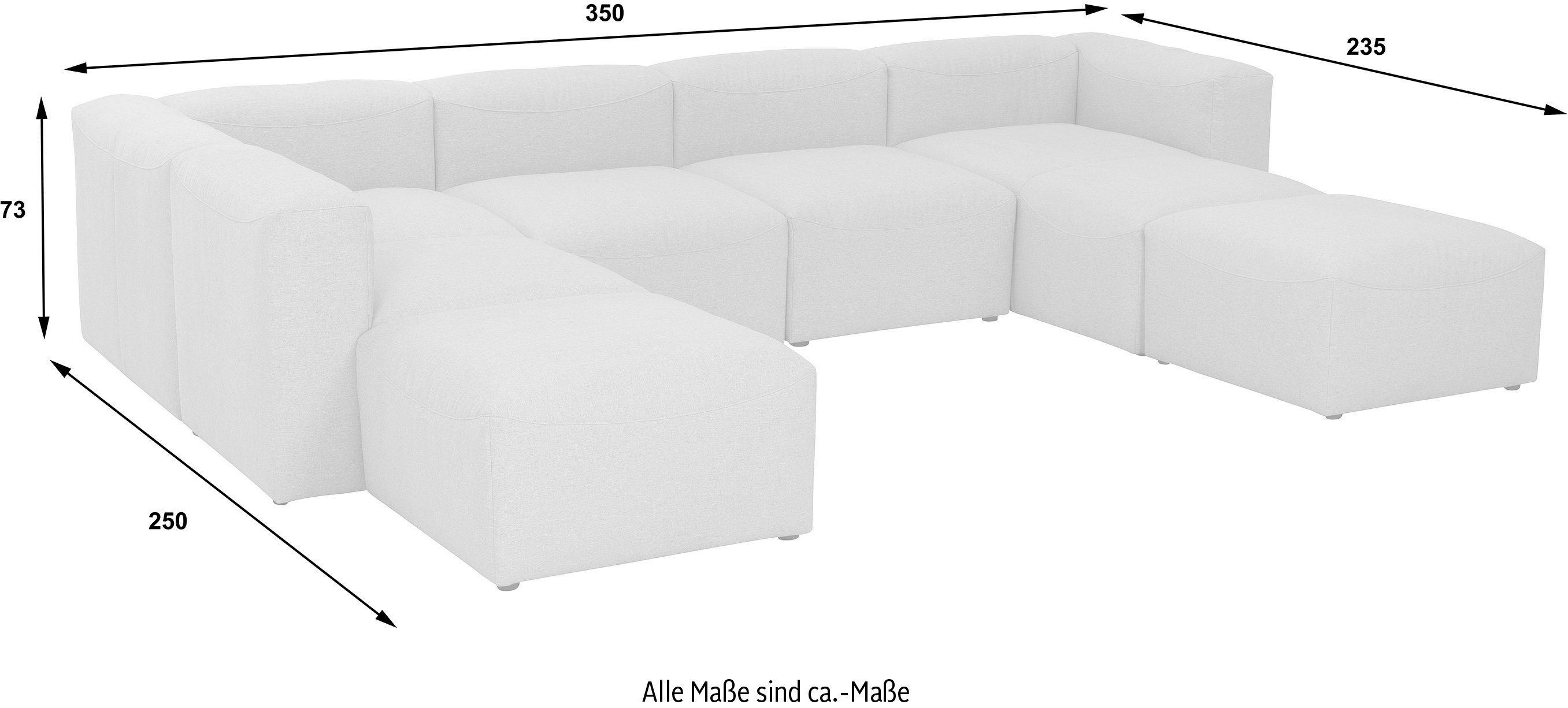 Sitz-Elementen, 7 Sofa-Set Max 7 Lena, individuell anthrazit 01 Teile, kombinierbar aus Winzer® Wohnlandschaft Spar-Set
