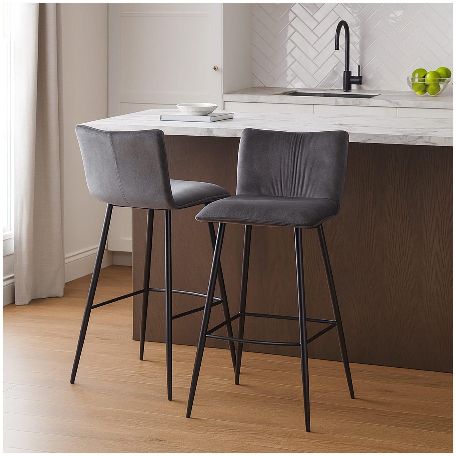 HTI-Living Barhocker Barhocker Naples 2er-Set (2 St), Tresenstuhl mit Lehne günstig online kaufen