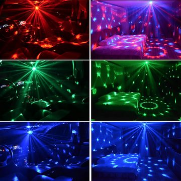 Jioson Discolicht Diskokugel Licht Mini-Discokugel-Beleuchtung USB-Stroboskop-Partylicht, Discokugel Partylicht mit Saugnapf, 7 Lichtfarbeffekt 3 Tonaktivierungsmodi, für Karaoke-Anlagen sowie als für Partys, Geburtstagsfeiern