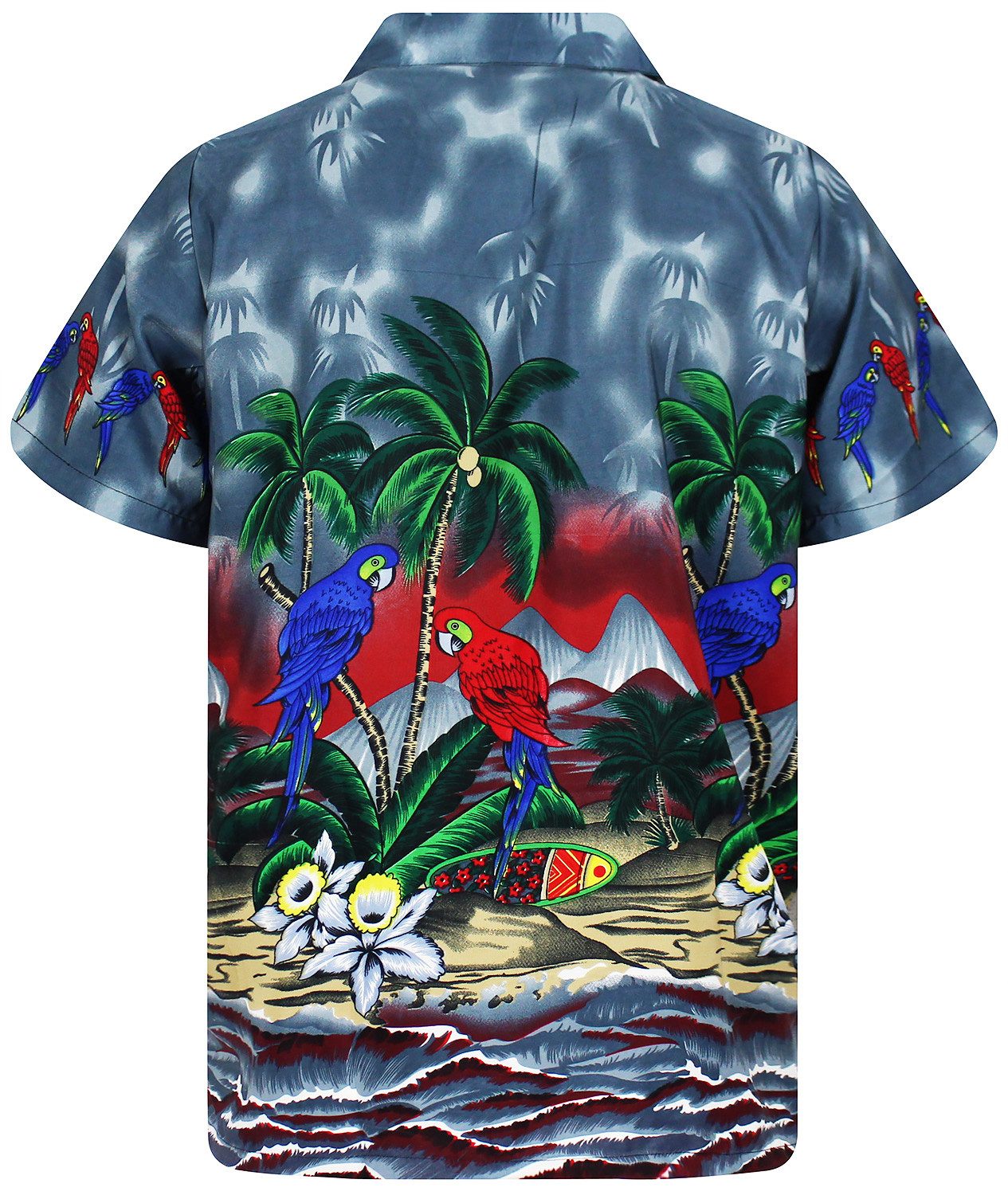 King Kameha Hawaiihemd Parrot Funky Hawaii-Hemd Herren Kurzarm Front-Tasche günstig online kaufen