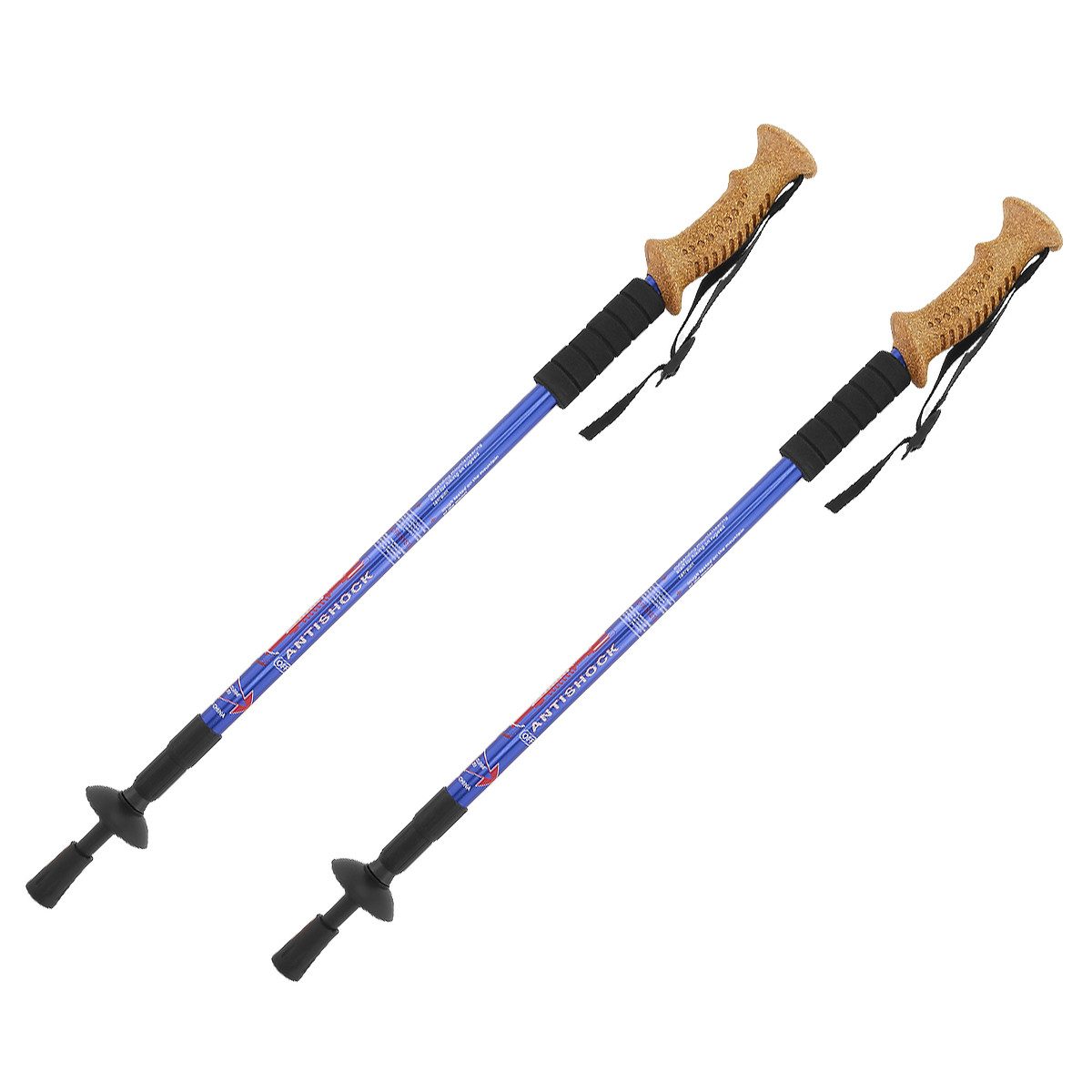 Nordic-Walking-Stöcke Wanderstöcke 65-135cm Teleskop Antischock Stöcke Korkgriff Dämpfung