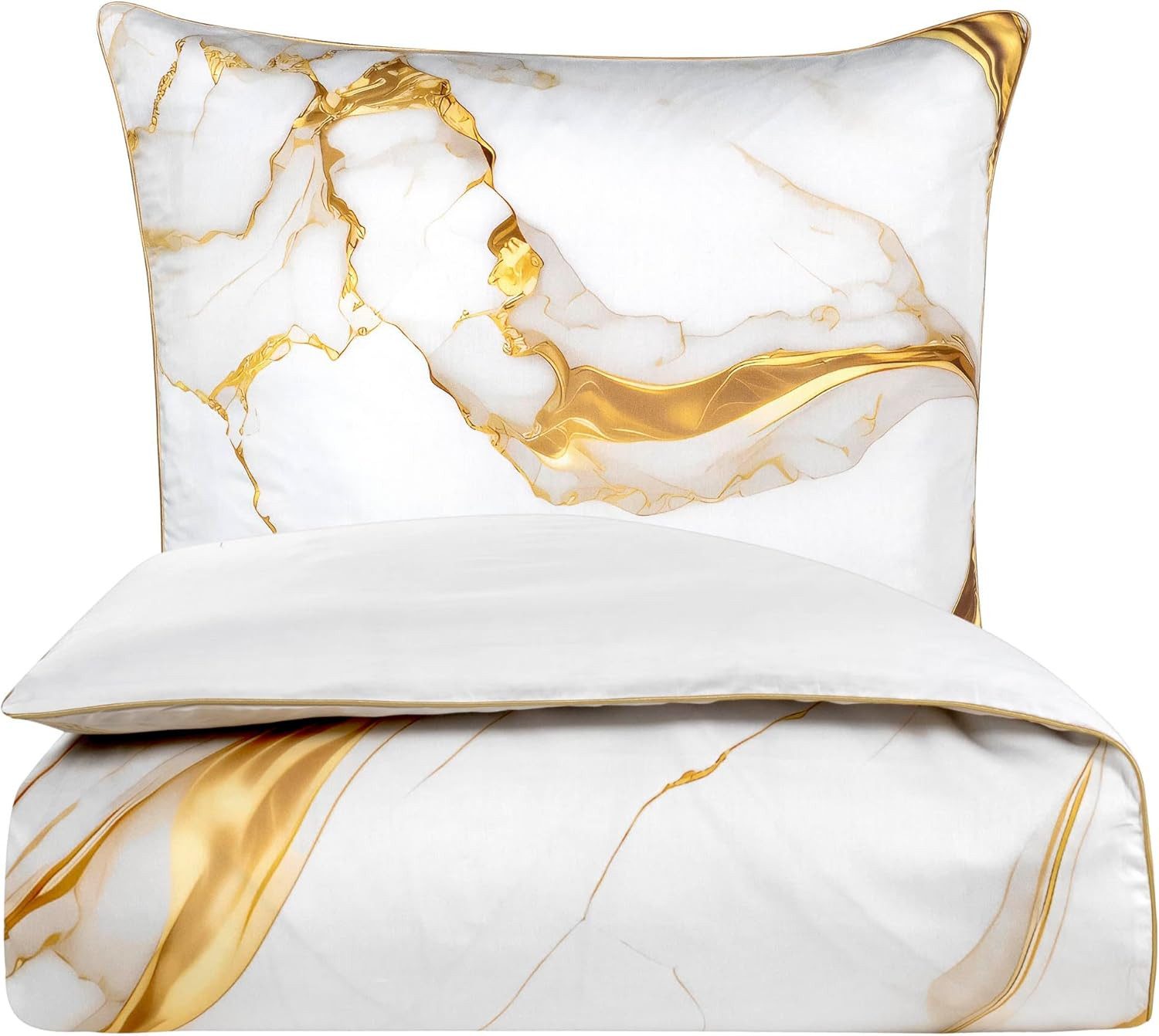 Aymando Bettwäsche Marble White-Gold, 100% Baumwolle günstig online kaufen