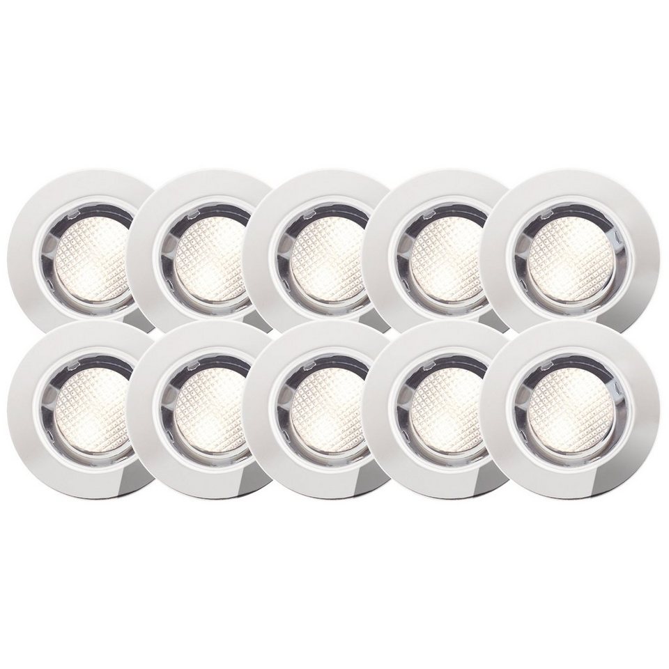 Lightbox Einbauleuchte, LED fest integriert, warmweiß, 10er Set LED  Einbaulampen mit warmweißem Licht - spritzwassergeschützt