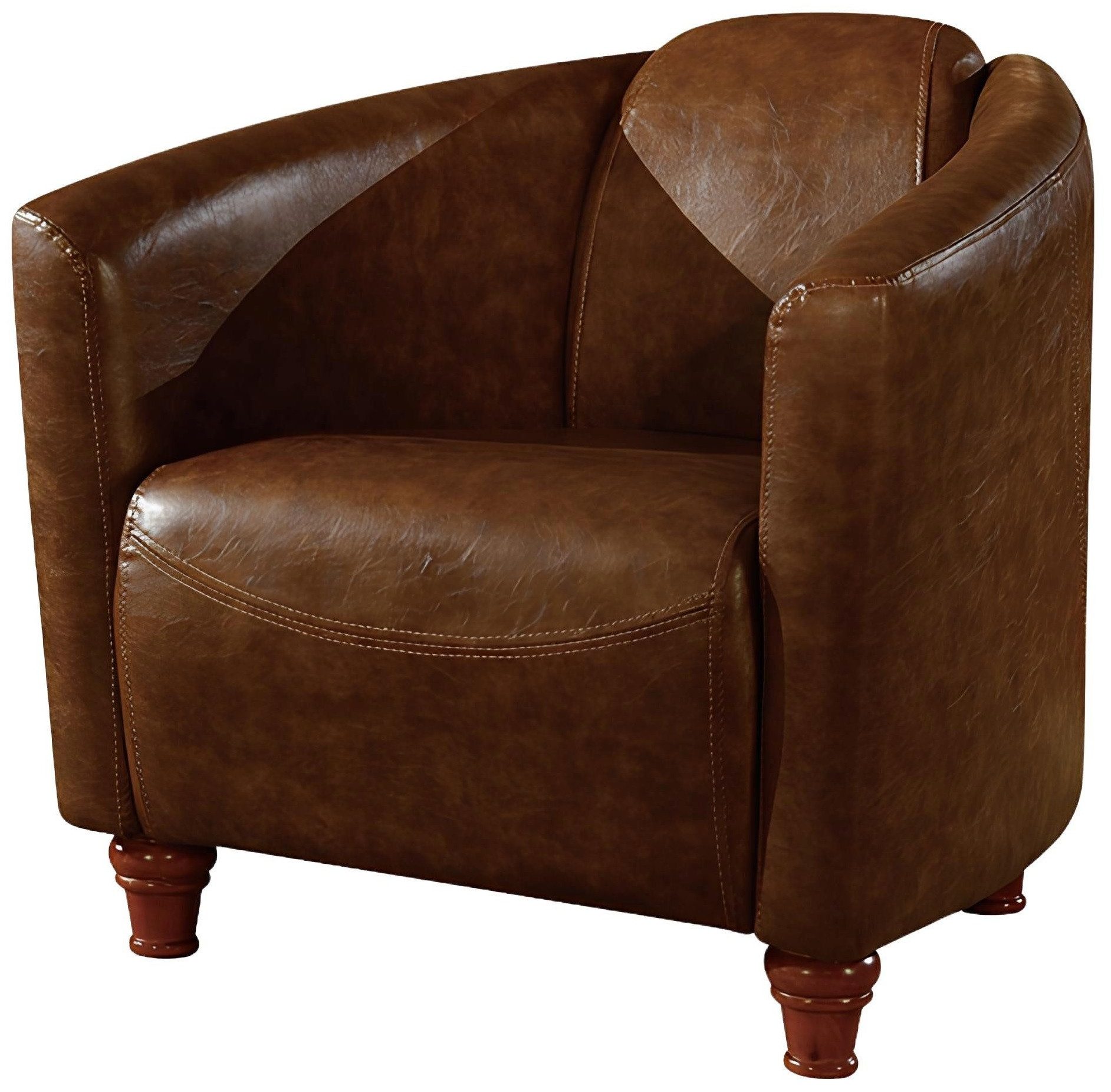 Xlmoebel Loungesessel Chesterfield Loungestuhl Clubstuhl Cocktailsessel mit Fußteil (Chesterfield Крісла Leder), Hergestellt in Europa