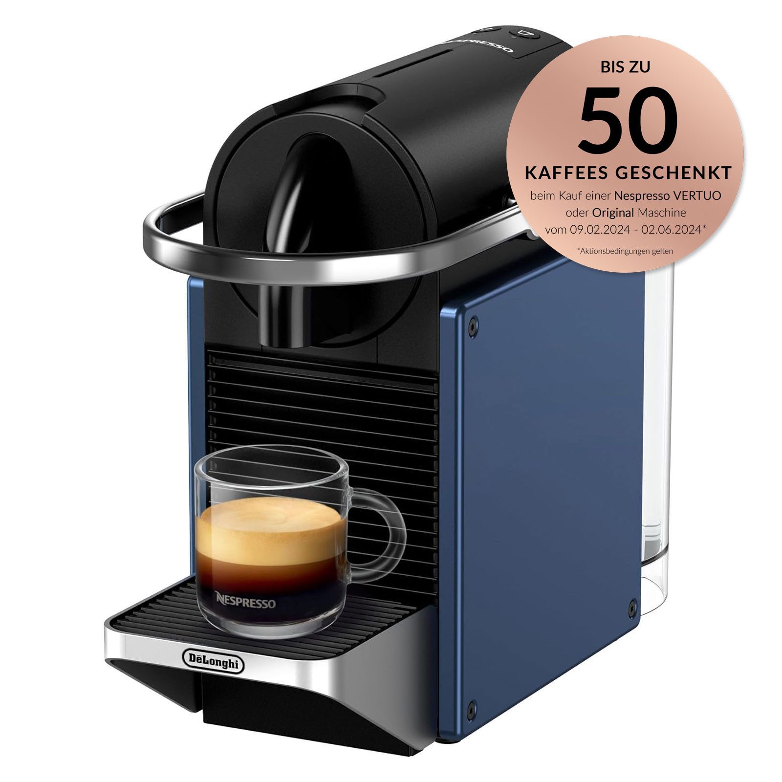 De'Longhi Kapselmaschine EN127.BL PIXIE, Nespresso Kapselsystem für qualitativ hochwertigen Kaffee