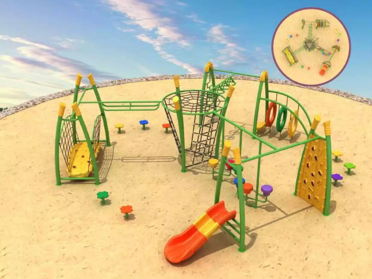 Spielturm Kletterwand aus Kunststoff für Kinder – bunt und robust
