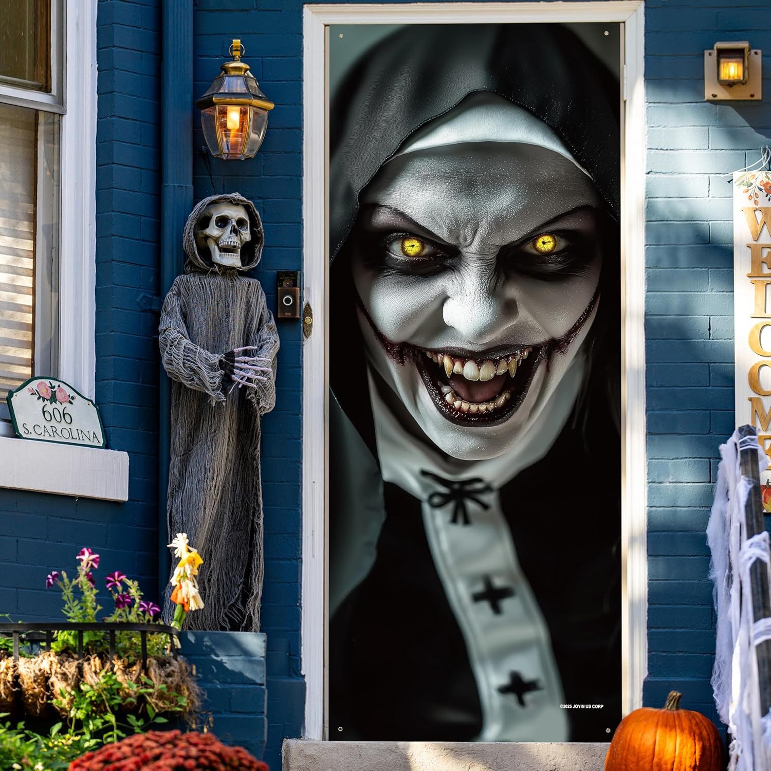 JOYIN Aufkleber JOYIN Halloween 3D Nonne Tür Aufkleber, 203x71cm, Geist Dekor – Bild 5 von 5