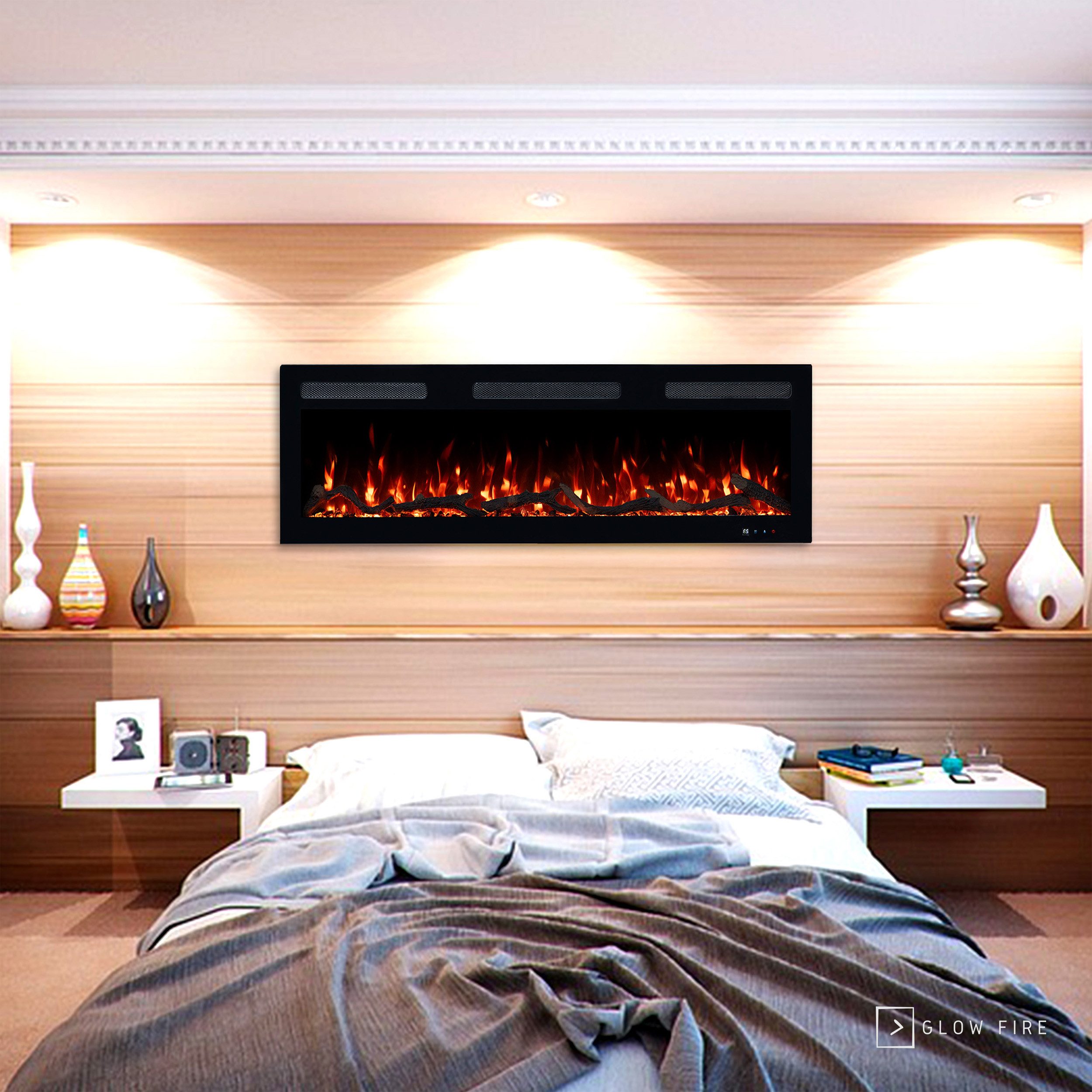 GLOW FIRE Elektrokamin Inside Wandkamin mit 3D Feuer und Heizung (Thermosta günstig online kaufen