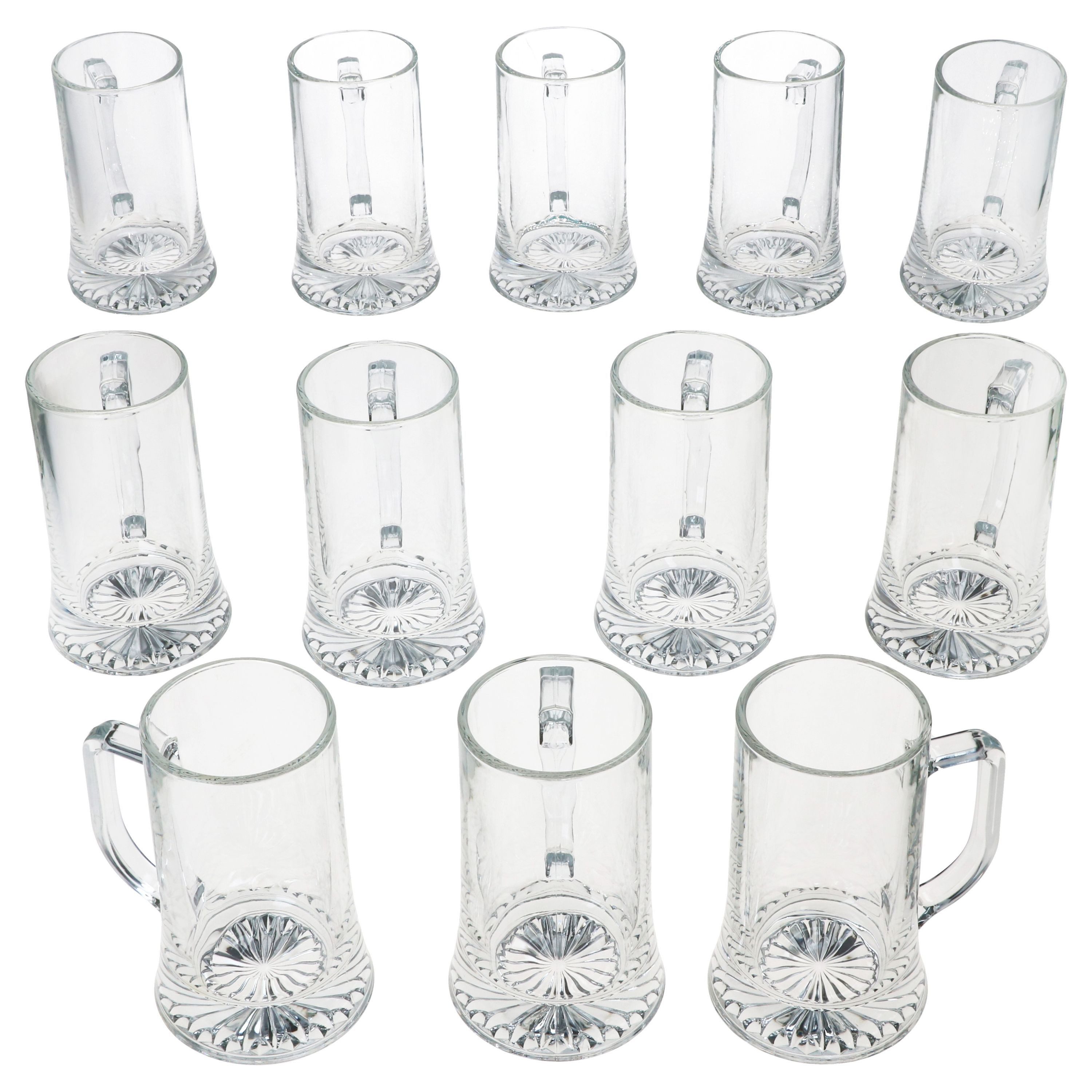 MamboCat Bierglas 12x Akki Bierkrug 0,4L mit Sternboden & Henkel Bierseidel 400ml Glas, Glas