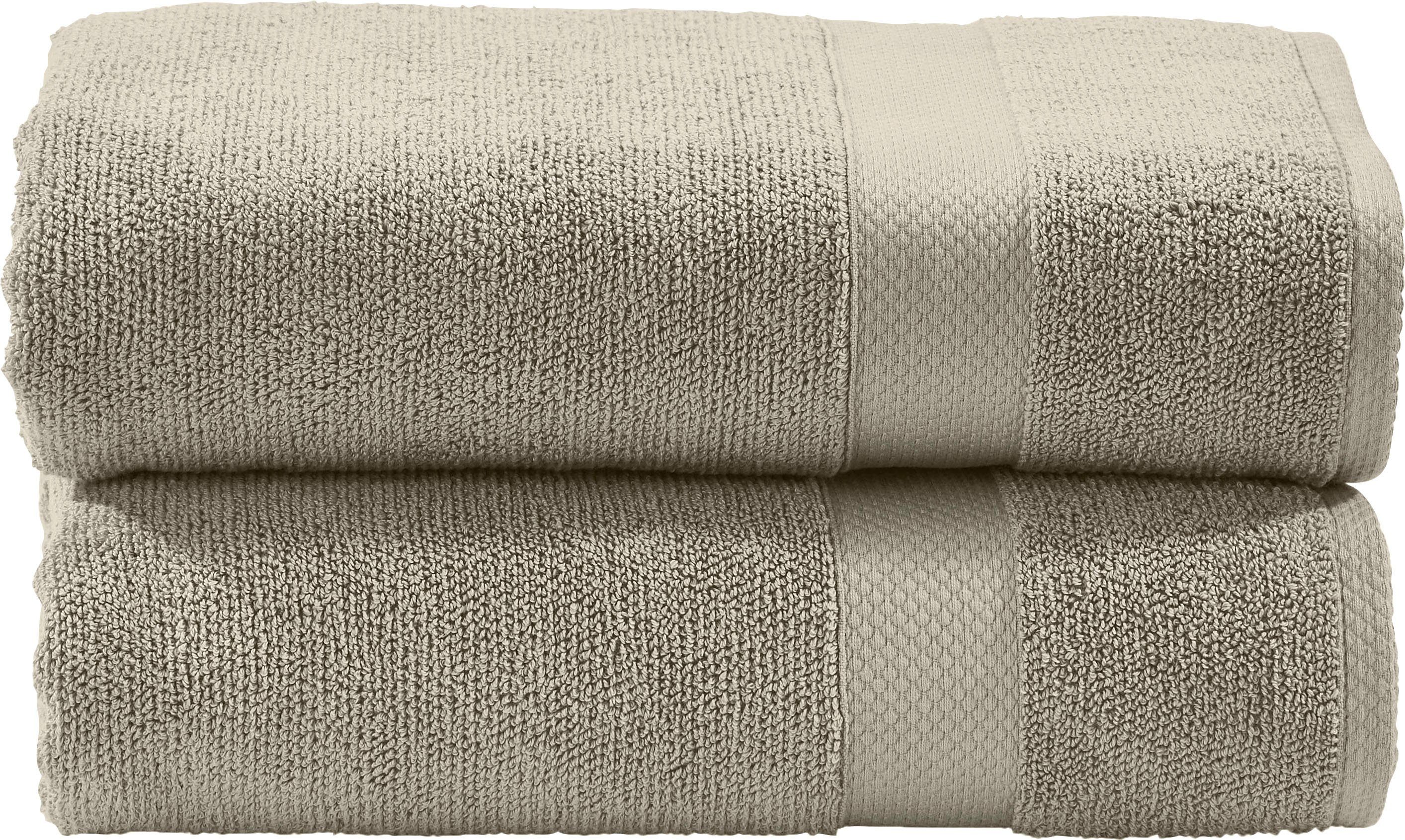 done.® Handtuch Set Deluxe, Zwirnfrottee, (Set, 2-tlg), hochwertiger Zwirnfrottier, in verschiedenen Set Varianten erhältlich taupe | Handtuch-Sets