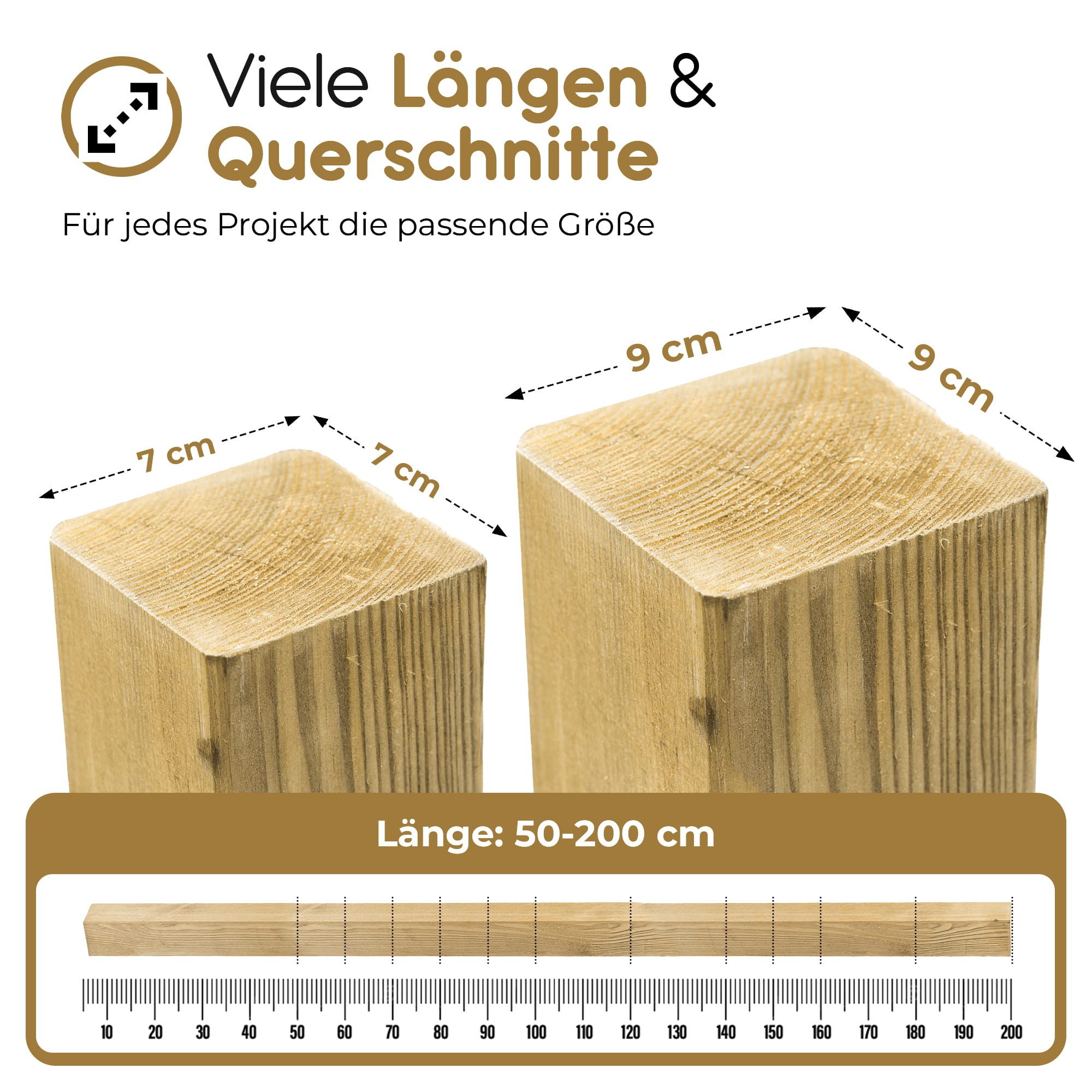 BooGardi Zaunpfosten Holzpfosten imprägniert KDI, (4-St., 7x7x80cm · Vierka günstig online kaufen