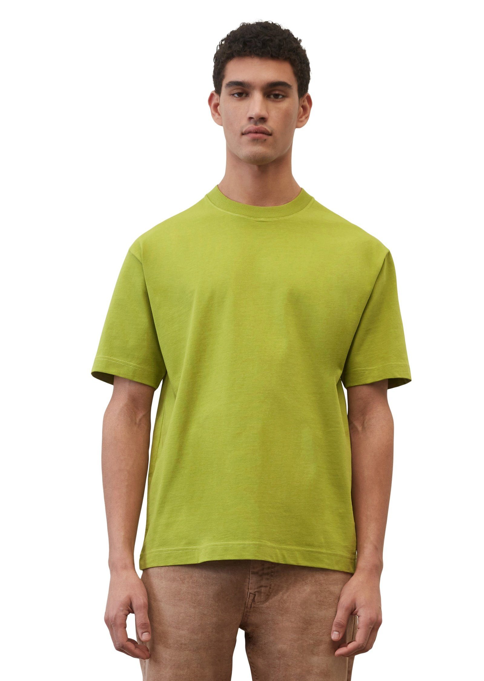 Heavy-Jersey aus T-Shirt hochwertigem dunkelgrün O'Polo Marc