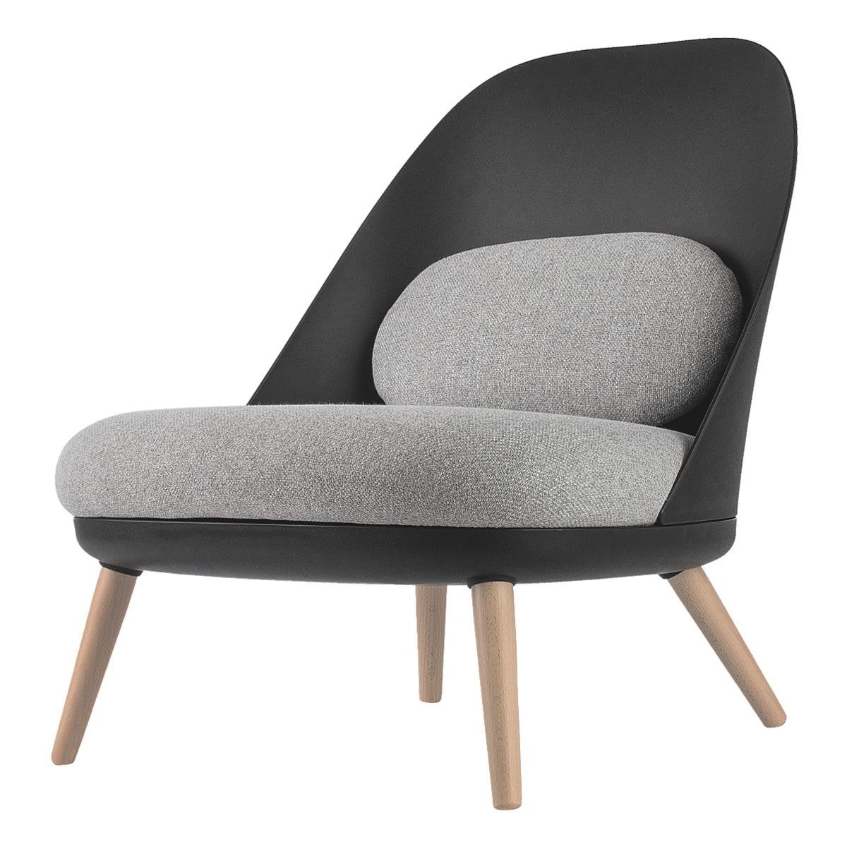 PAPERFLOW Sessel Cocoon, abgerundete Form, Holzfüße schwarz
