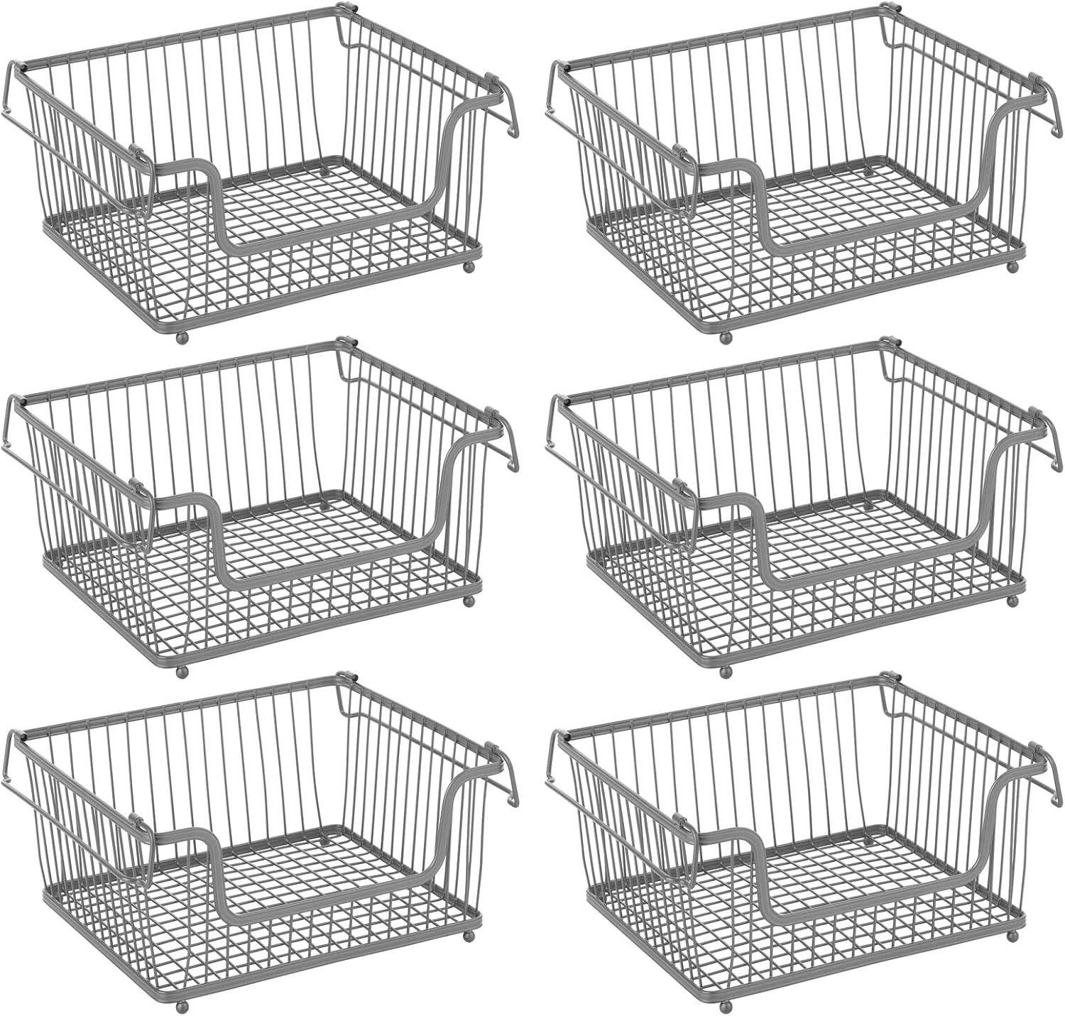 mDesign Aufbewahrungssystem mDesign Ablagebox Stapelkorb Aufbewahrung Organizer 6er Set Metall D
