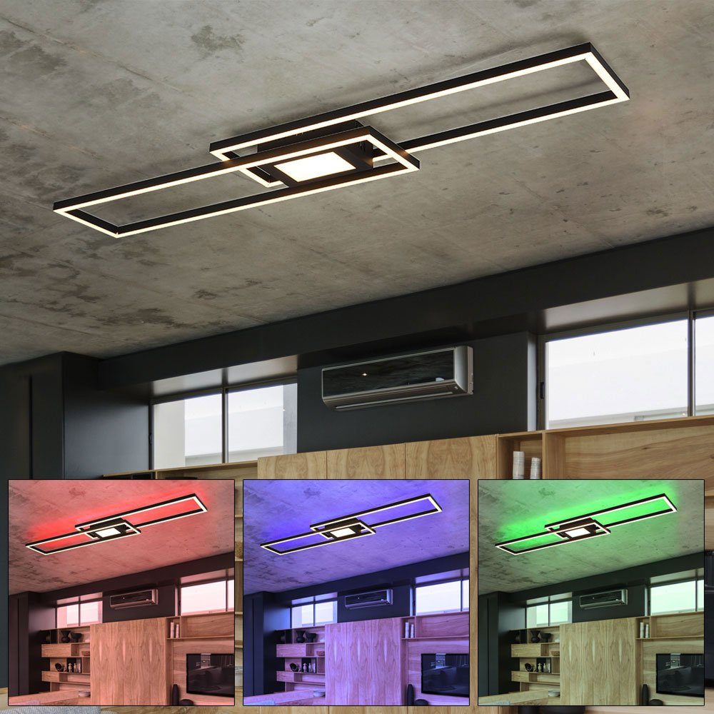 etc-shop LED Deckenleuchte, LED-Leuchtmittel fest verbaut, Warmweiß, Farbwechsel, Deckenlampe LED Deckenleuchte Design RGB Wohnzimmer Tageslichtlampe