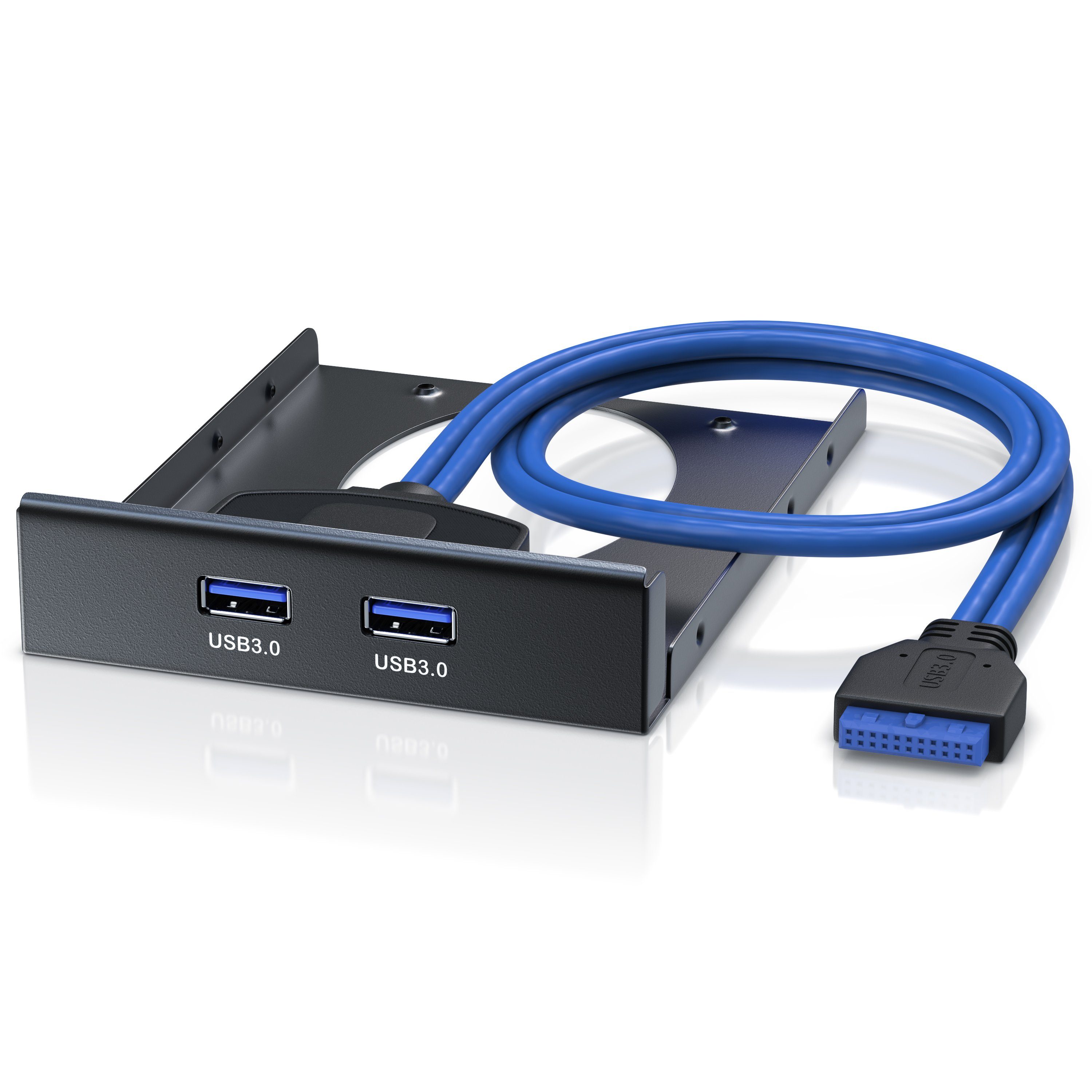 CSL USB-Adapter, 50 cm, 2-Port USB 3.0 Frontpanel für 3,5" Laufwerkschächte, bis zu 5Gb/s