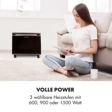 Klarstein Heizstrahler Glaskonvektor 600, 900 und 1500W Standgerät, 1500 W, Heizgerät Heizstrahler mit Thermostat Heizung