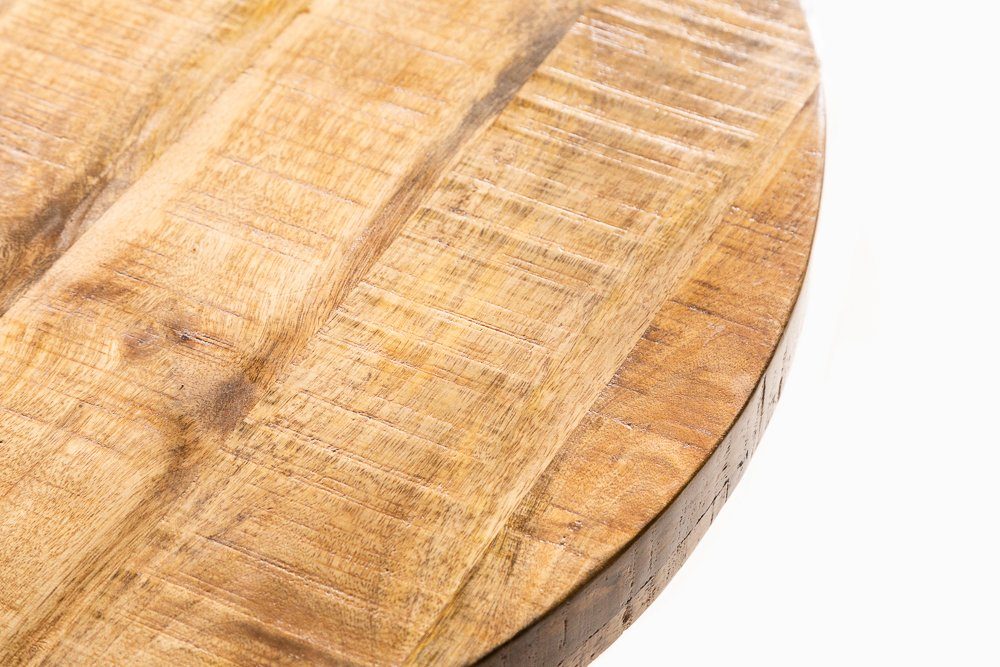 riess-ambiente Esstisch IRON · 80cm natur, rund Küchentisch · Massivholz CRAFT Mangoholz ·