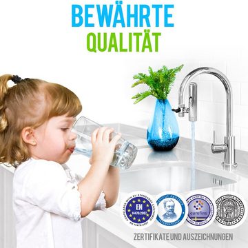 GEYSER water filters Wasserhahnfilter EURO Wasserfilter 3000 l Kapazität inkl. Aragon Kartusche, für Küchenarmatur, Wasser-Filtersystem