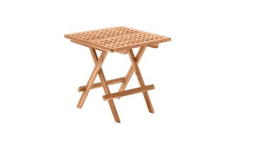 TPFGarden Gartentisch TEAKA - Gartenesstisch aus unbehandeltem Teakholz (Langlebiger und witterungsbeständiger Outdoor Beistelltisch, 1-St., Klappbarer Holztisch quadratisch - Farbe natur), Teakholz Tisch mit den Maßen (BxHxT): 50x50x50 cm