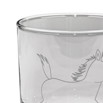 Mr. & Mrs. Panda Whiskyglas Pferd Springen - Transparent - Geschenk, Landwirt, Pferdestall, Whisk, Premium Glas, Lasergravur Design