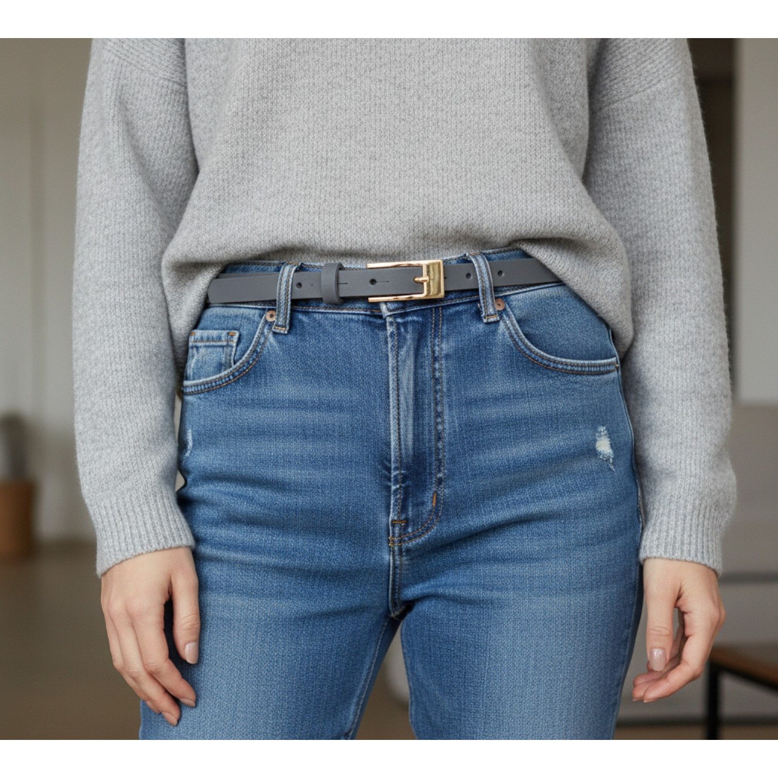 FRONHOFER Taillengürtel 19465 (1-St) sehr schmaler Gürtel 1,5 cm, Rindleder günstig online kaufen