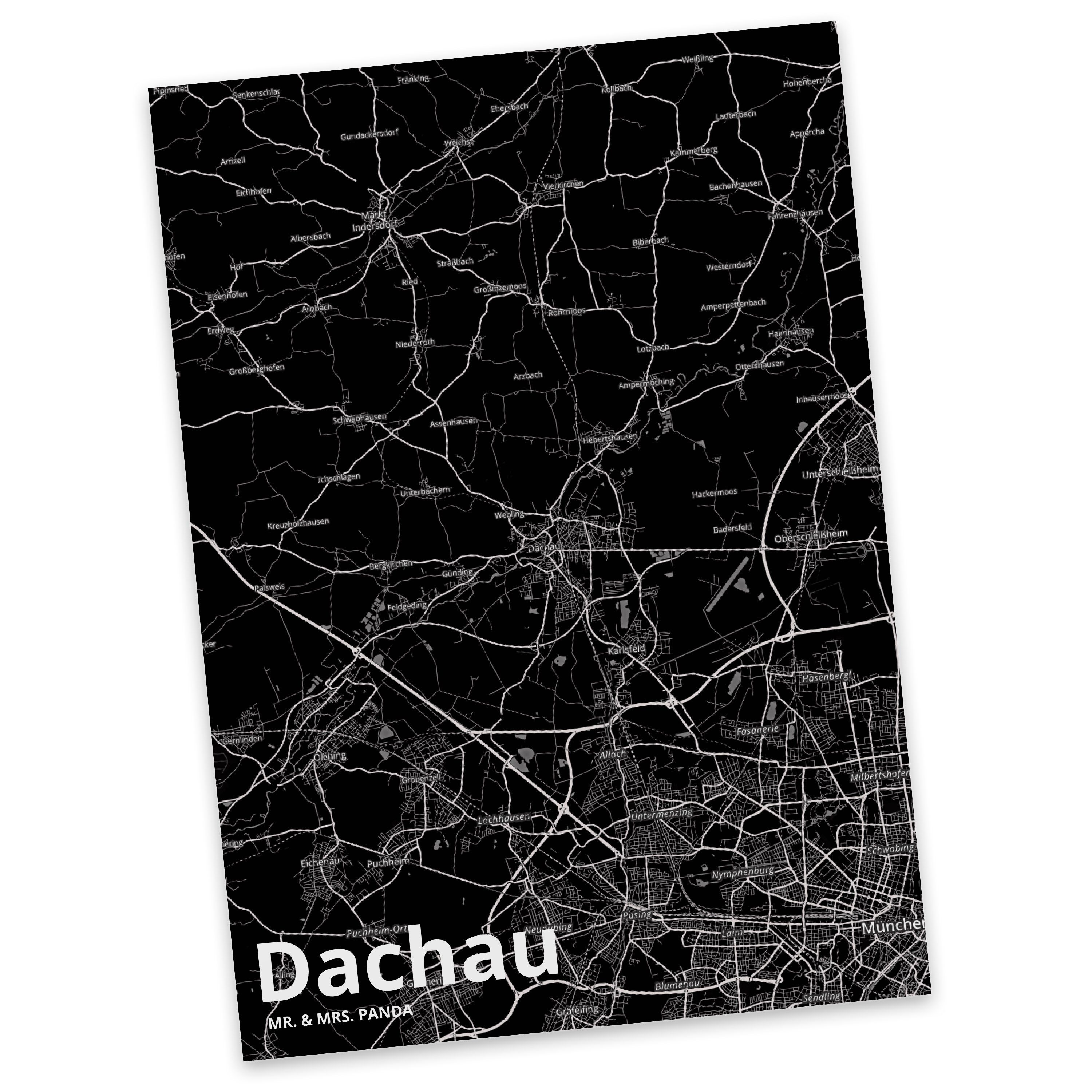 Mr. & Mrs. Panda Postkarte Dachau - Geschenk, Stadt, Städte, Grußkarte, Dorf, Einladungskarte, A