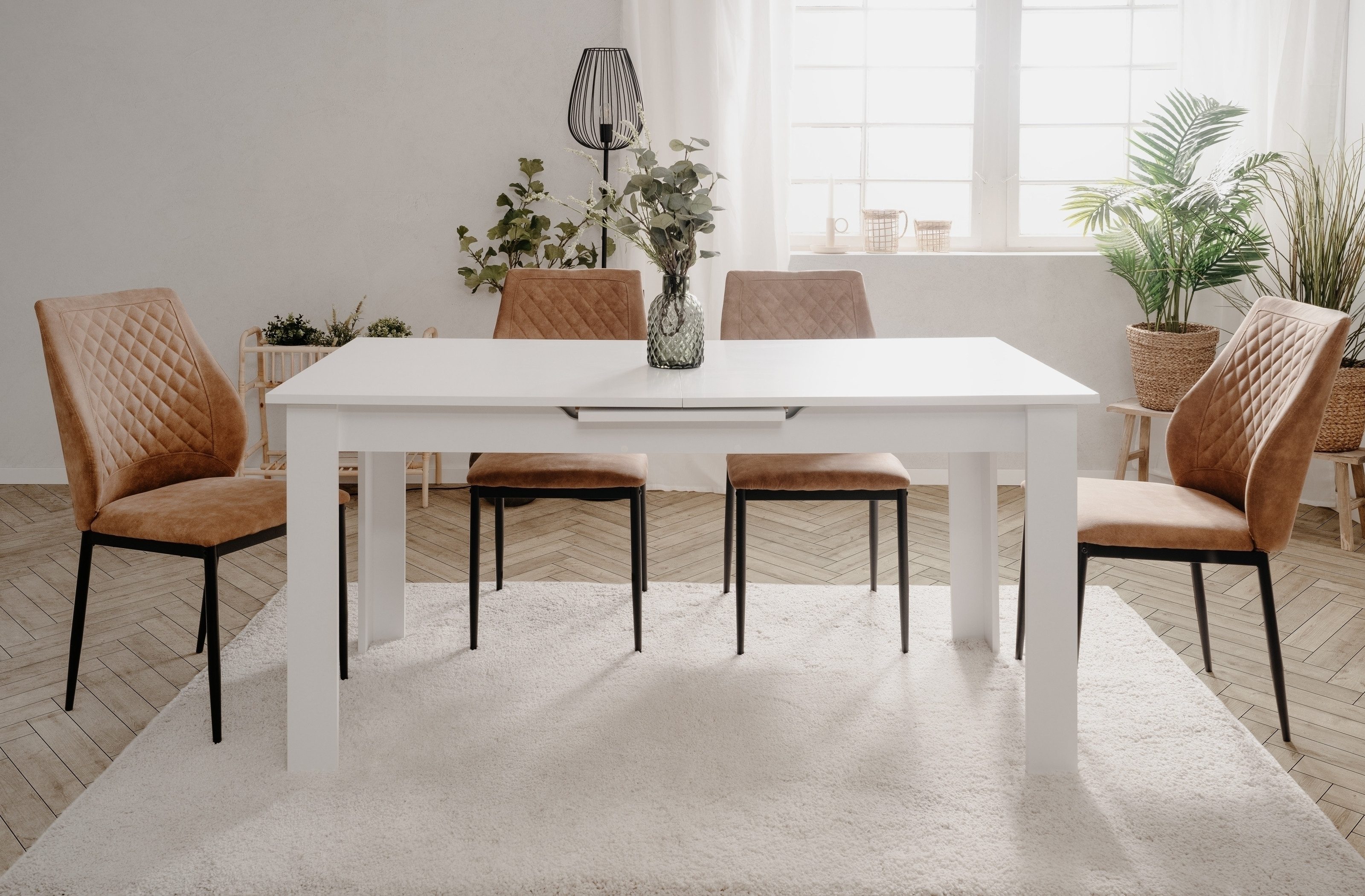 Finori Kulissentisch ausziehbar bis 200cm, in Weiß - 160/200x75x80cm (BxHxT)